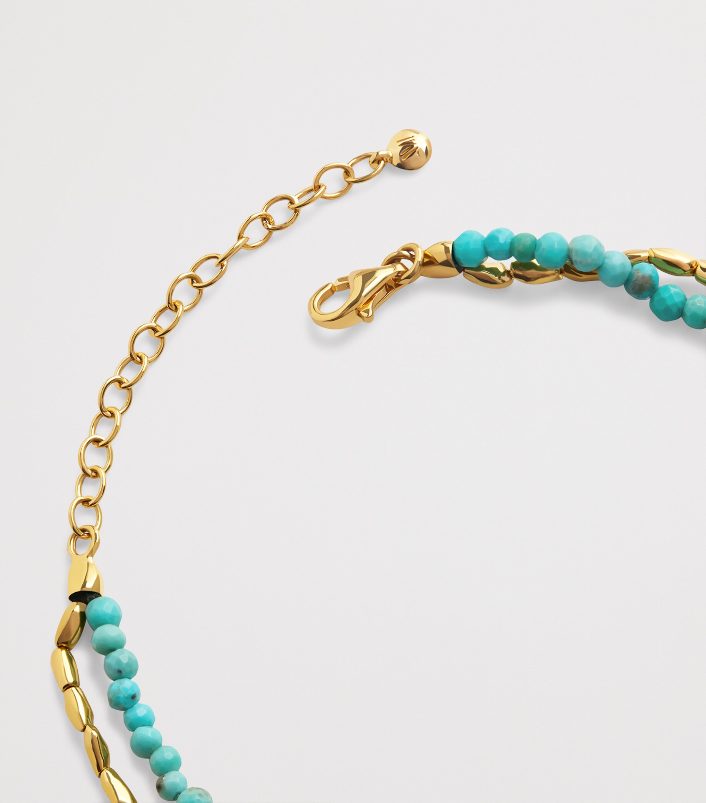 Gold Vermeil and Turquoise Mini Nugget Beaded Bracelet 18K GOLD VERMEIL Image 2