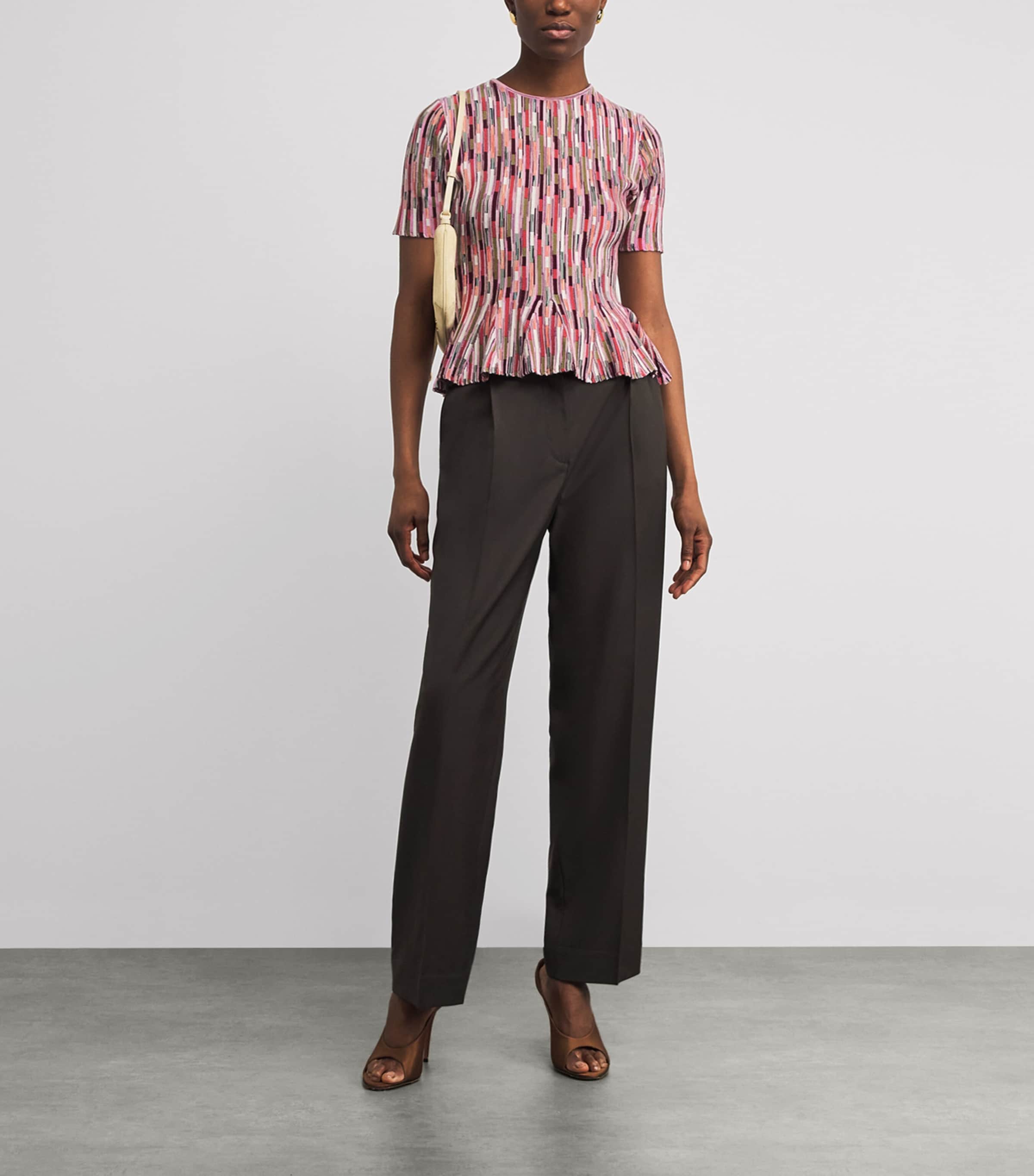 Knitted Stripe Samira T-Shirt ROSEWOOD Image 2