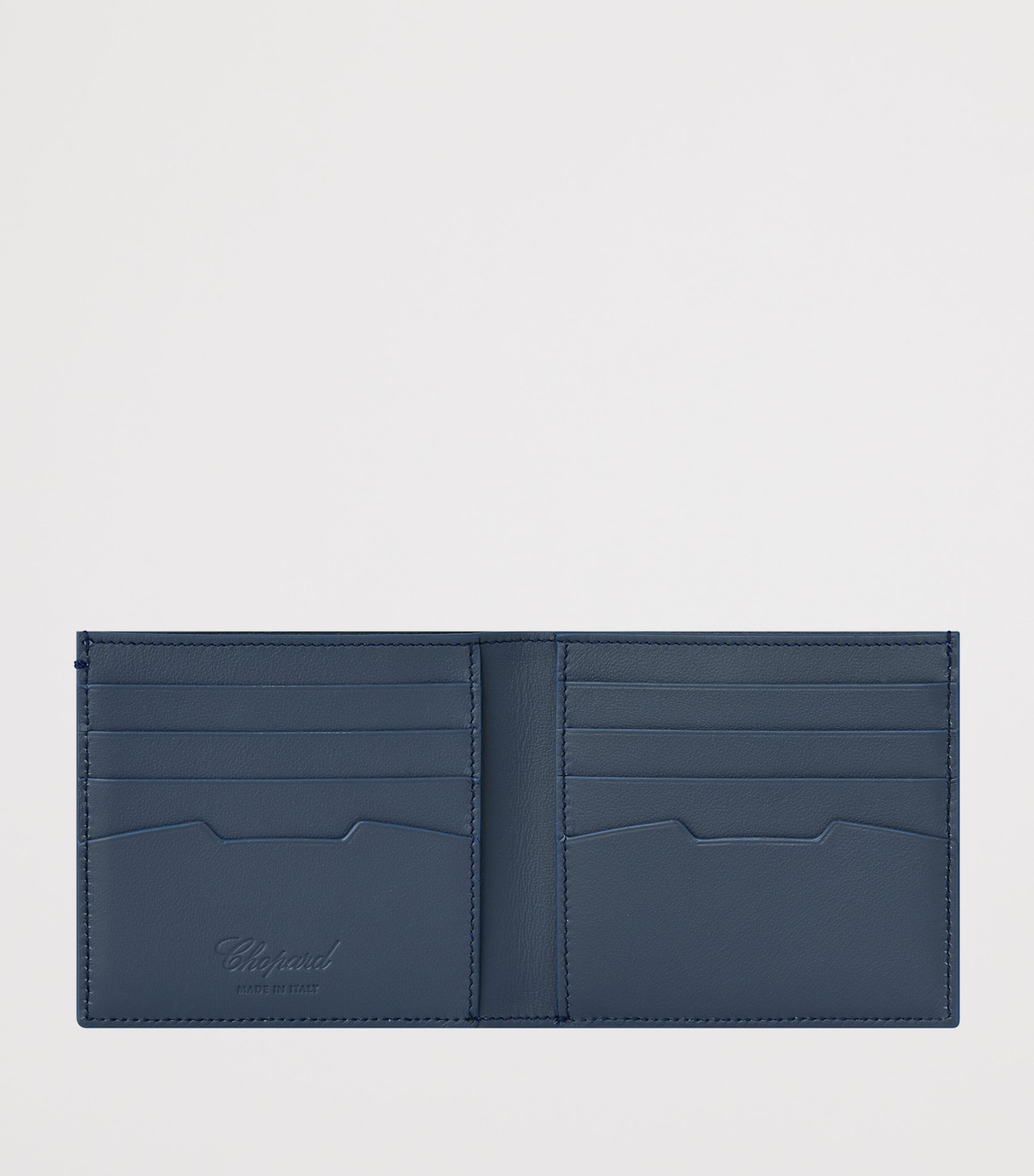 Small Leather Racing Bifold Wallet BLUE Image 2