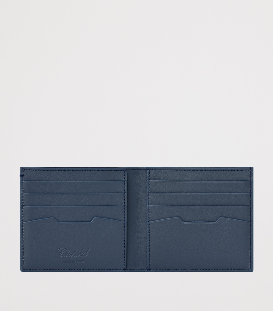Small Leather Racing Bifold Wallet BLUE Image 2