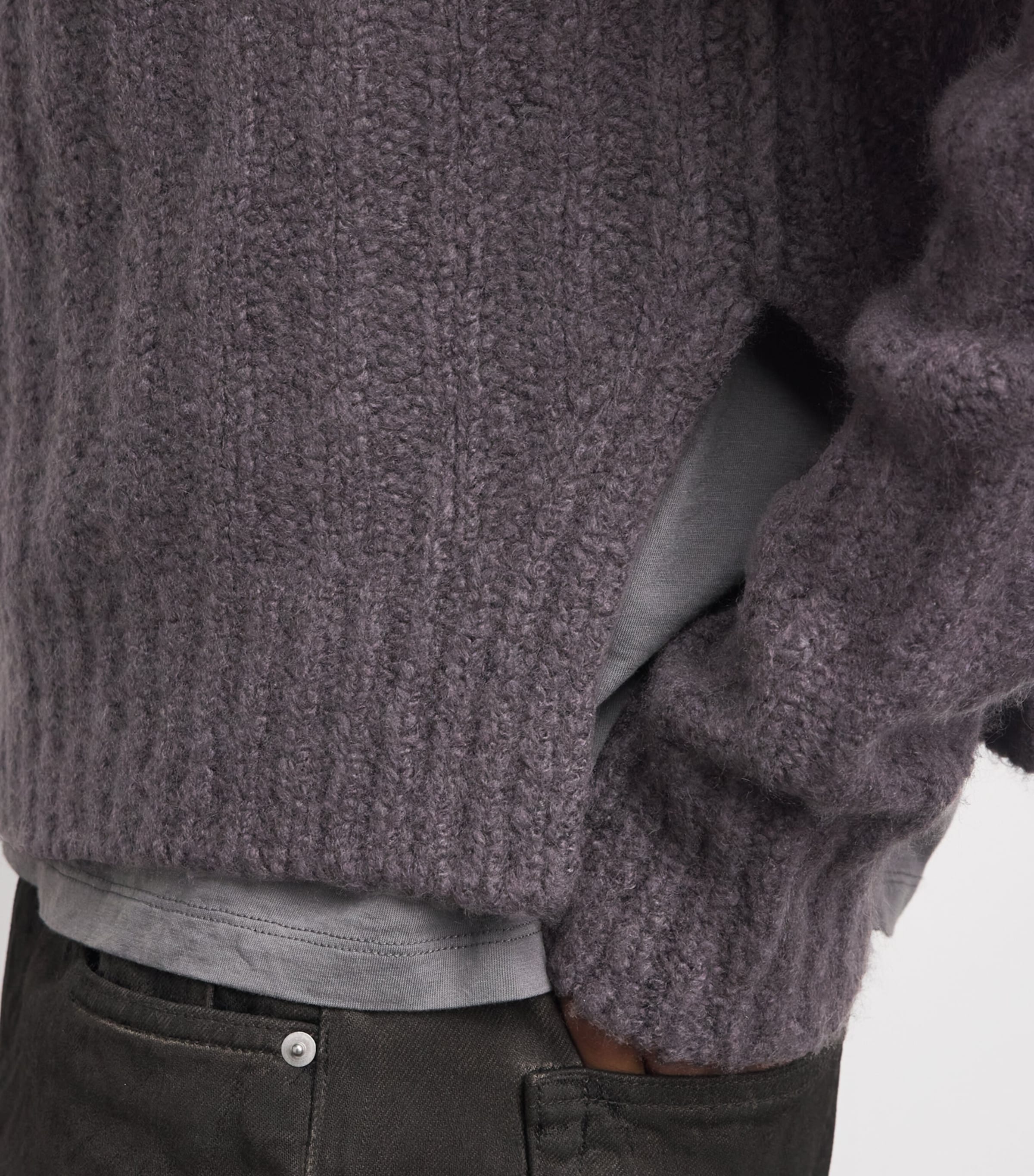 Rick Owens Mens Cashmere-Silk Funnel-Neck Sweater Drkdust Image 3