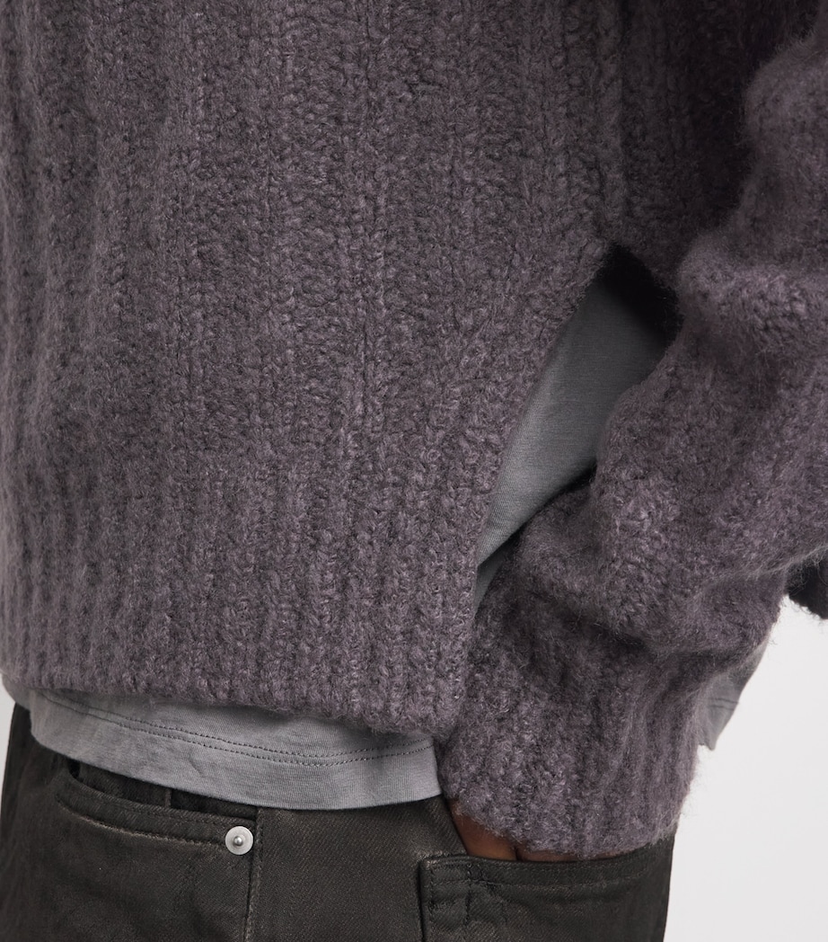 Rick Owens Mens Cashmere-Silk Funnel-Neck Sweater Drkdust Image 3