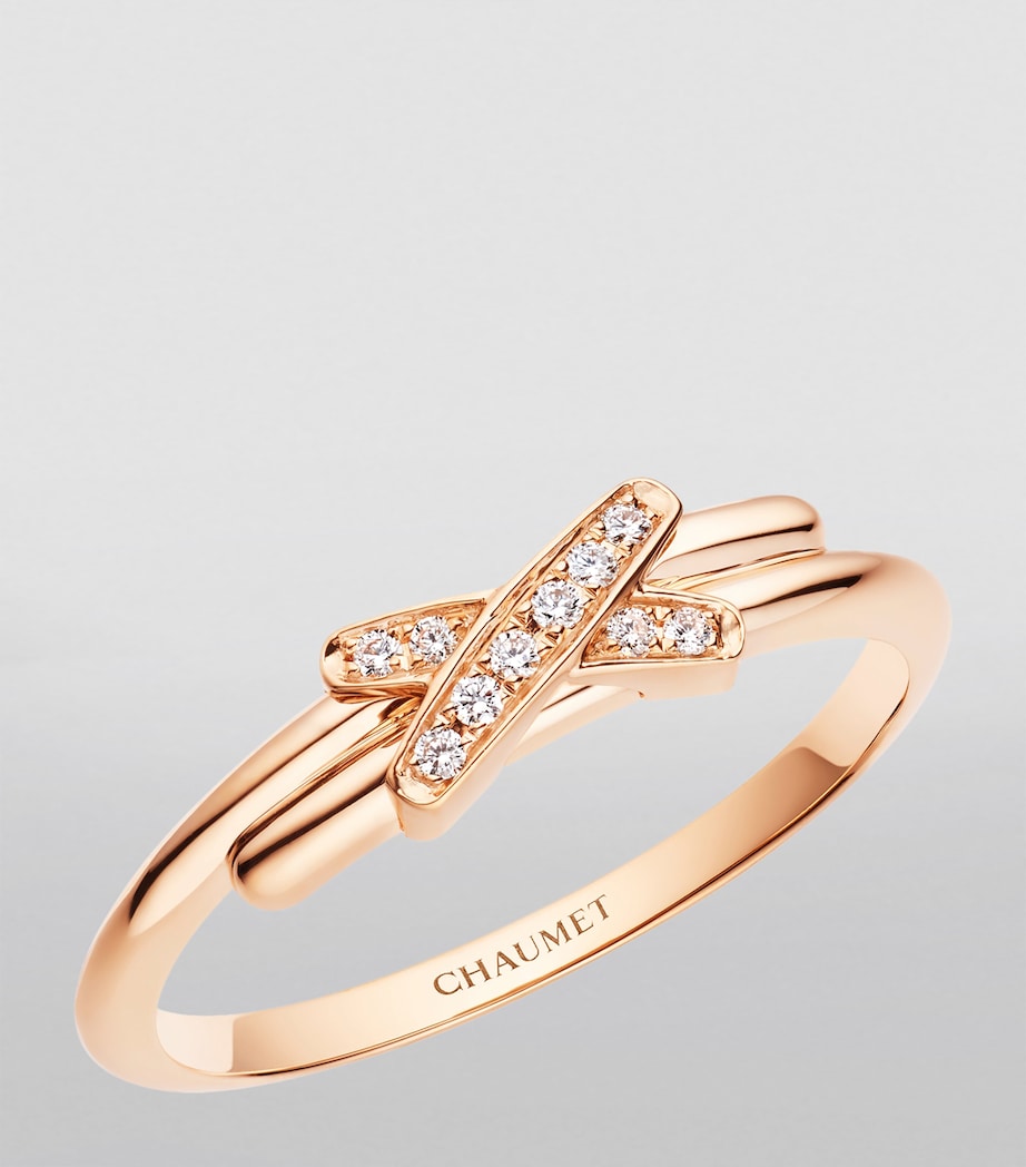 Rose Gold and Diamond Jeux de Liens Ring PINK GOLD Image 2