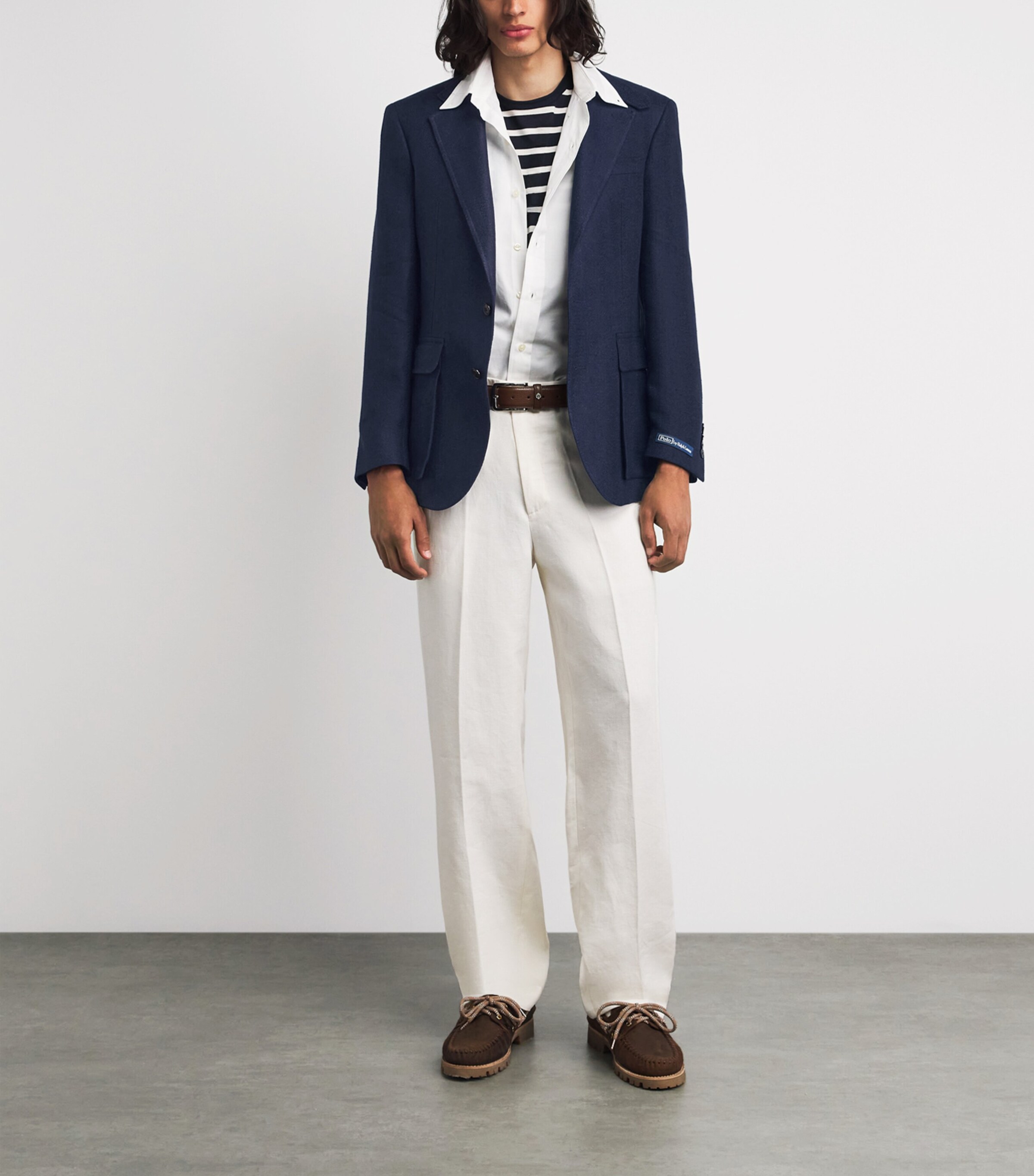 Polo Ralph Lauren Mens Wool Herringbone RL67 Blazer Navy Image 2