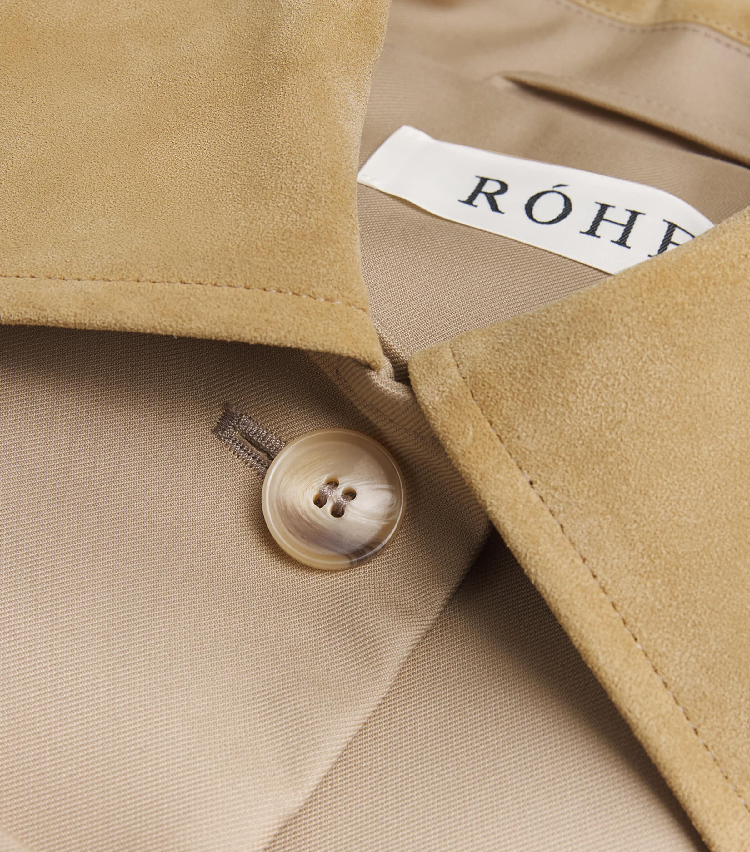 Róhe Womens Cotton Suede-Collar Bomber Jacket Sand Image 6