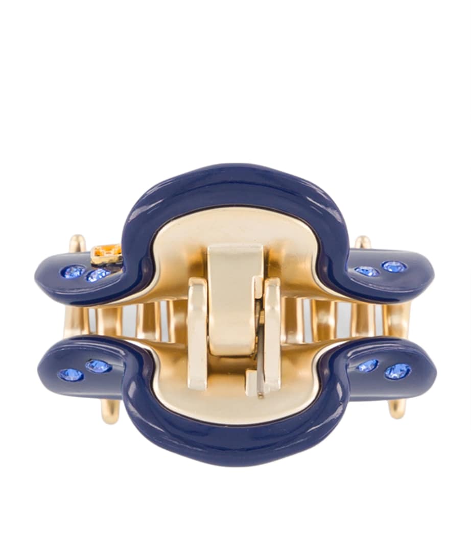 Alexandre de Paris Gold-Plated Crystal-Embellished Claw Hair Clip Marine/or Image 3
