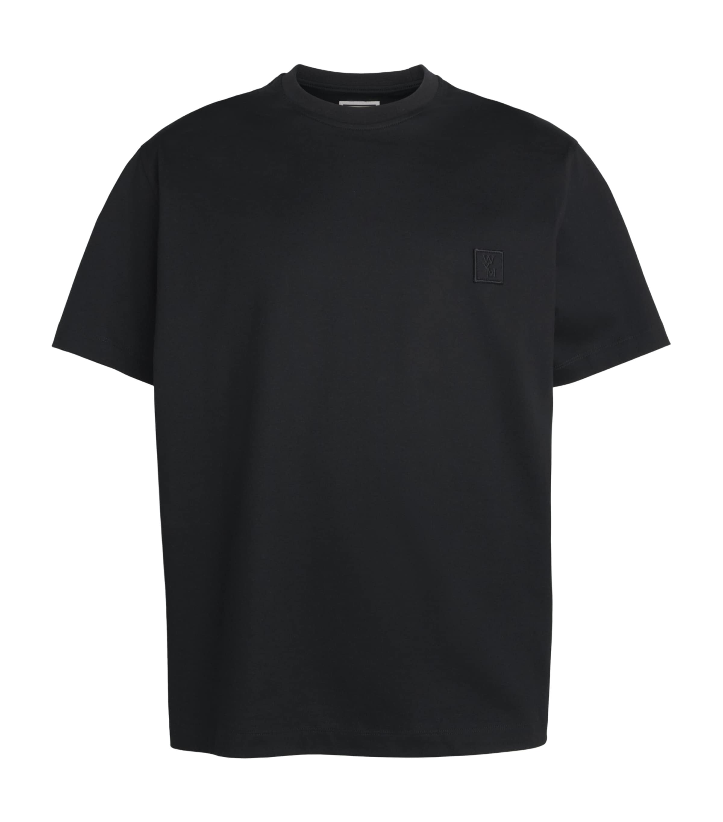 Wooyoungmi Mens Cotton Flower Logo Back T-Shirt Black Image 1