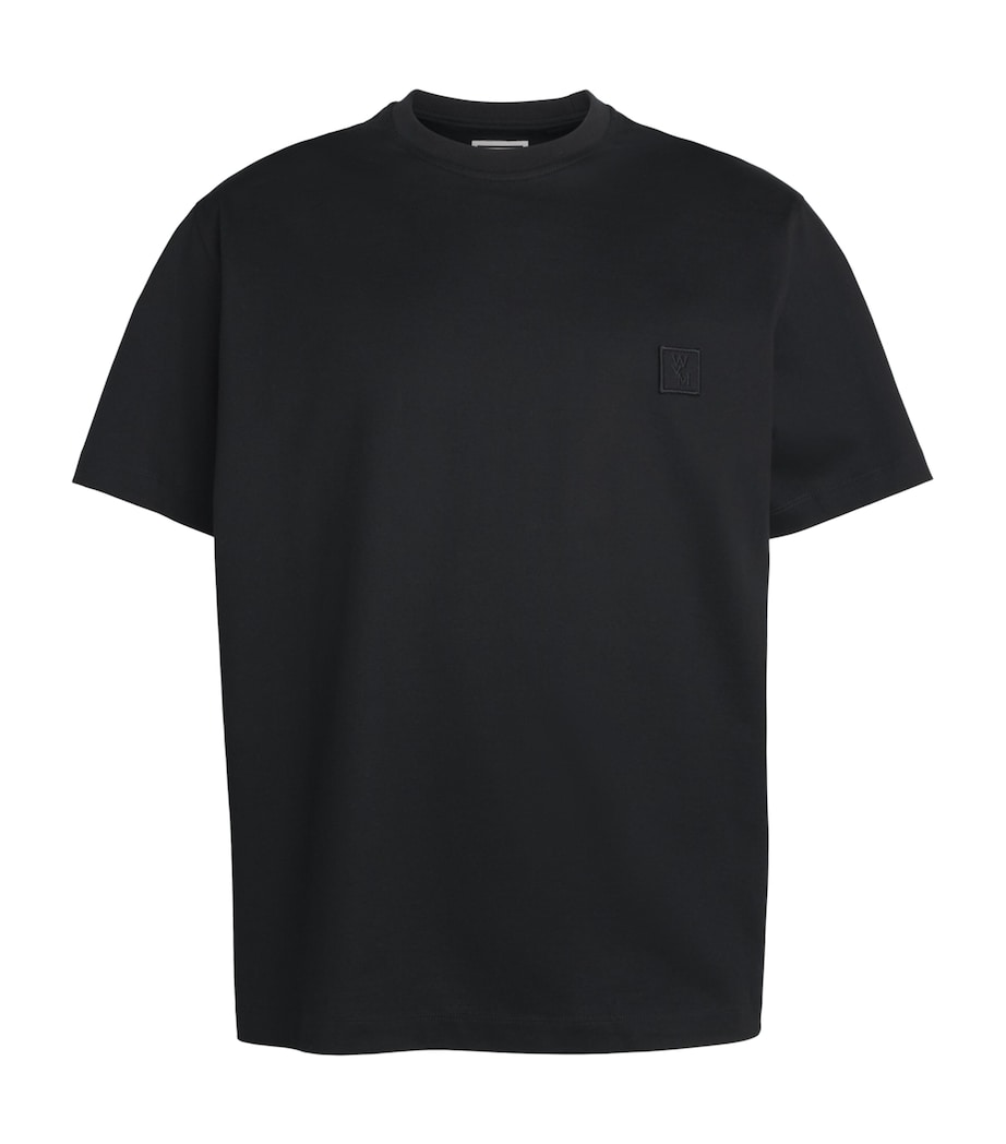 Wooyoungmi Mens Cotton Flower Logo Back T-Shirt Black Image 1