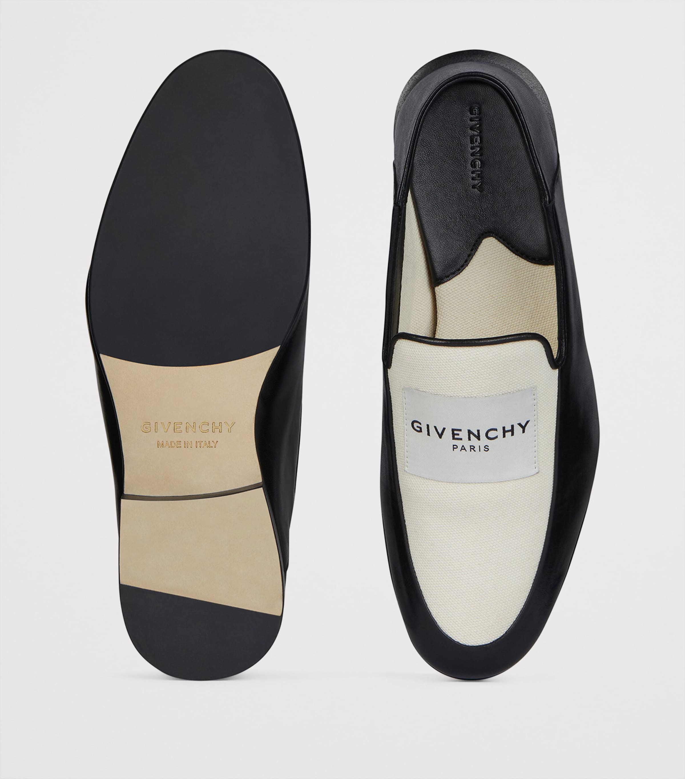 Lamb Skin Two-Tone Label Loafers BLACK/NATURAL Image 4