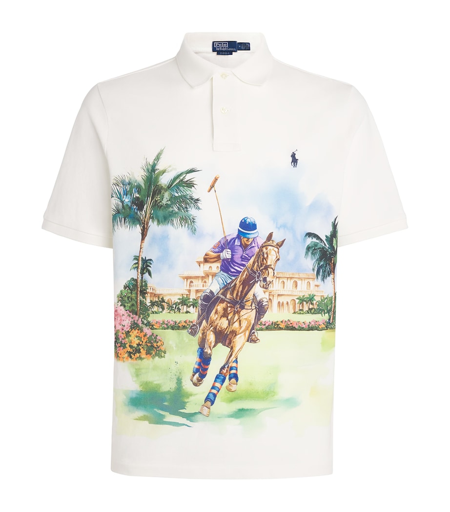 Polo Ralph Lauren Mens Cotton Polo Print Polo Shirt Polosociety Pstr Art Image 1