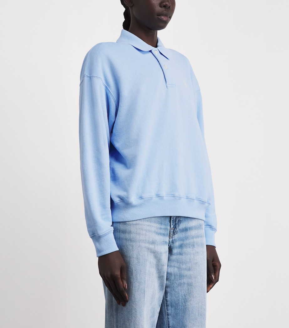 Polo Ralph Lauren Womens Cotton-Blend Polo Sweater Baby Blue Image 4