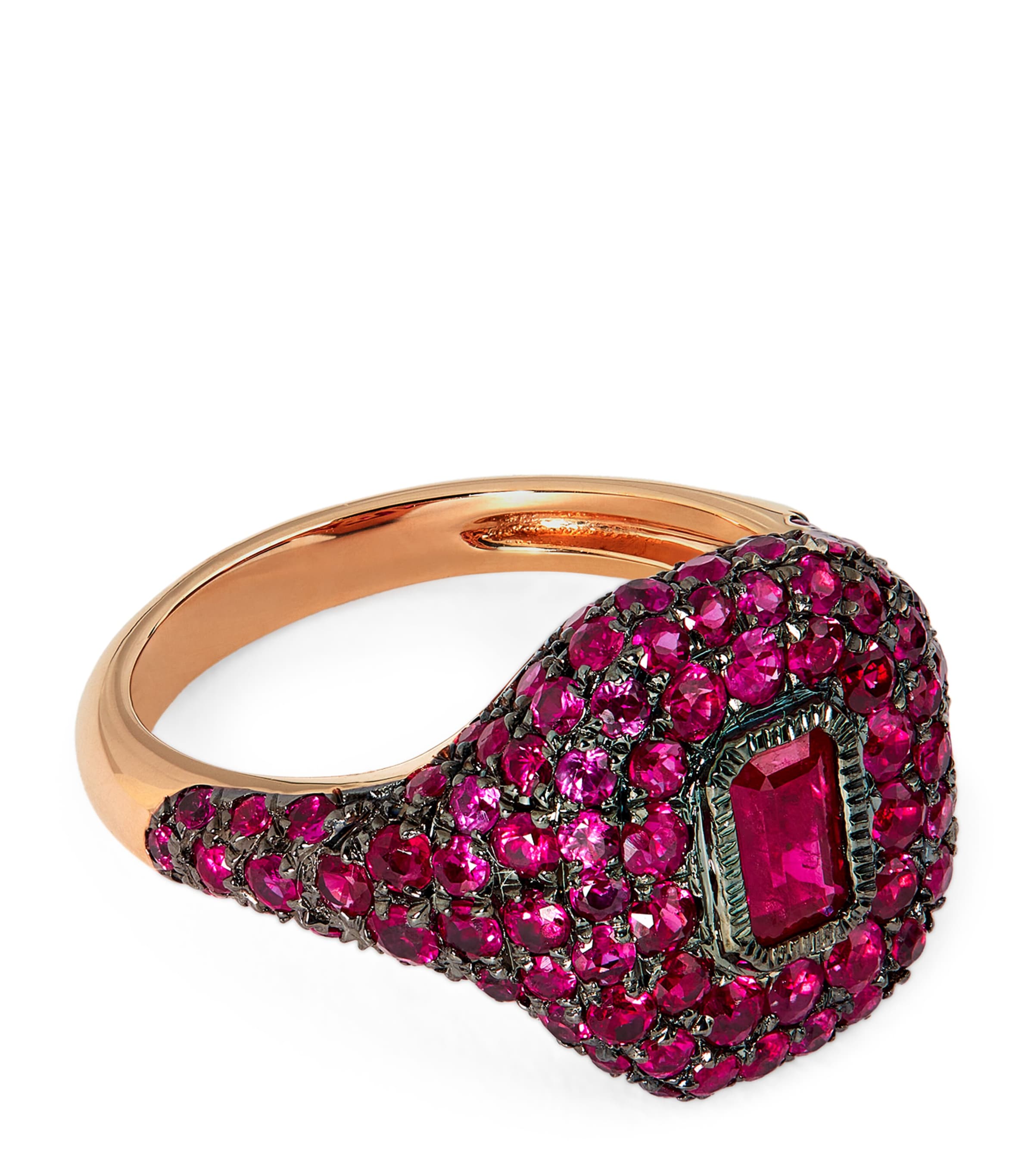 Shay Rose Gold And Ruby New Modern Pinky Ring