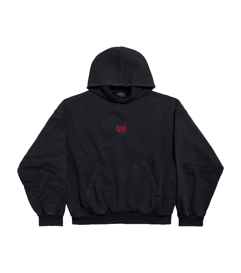 Balenciaga Mens Cotton Laurel Crest Hoodie Image 1
