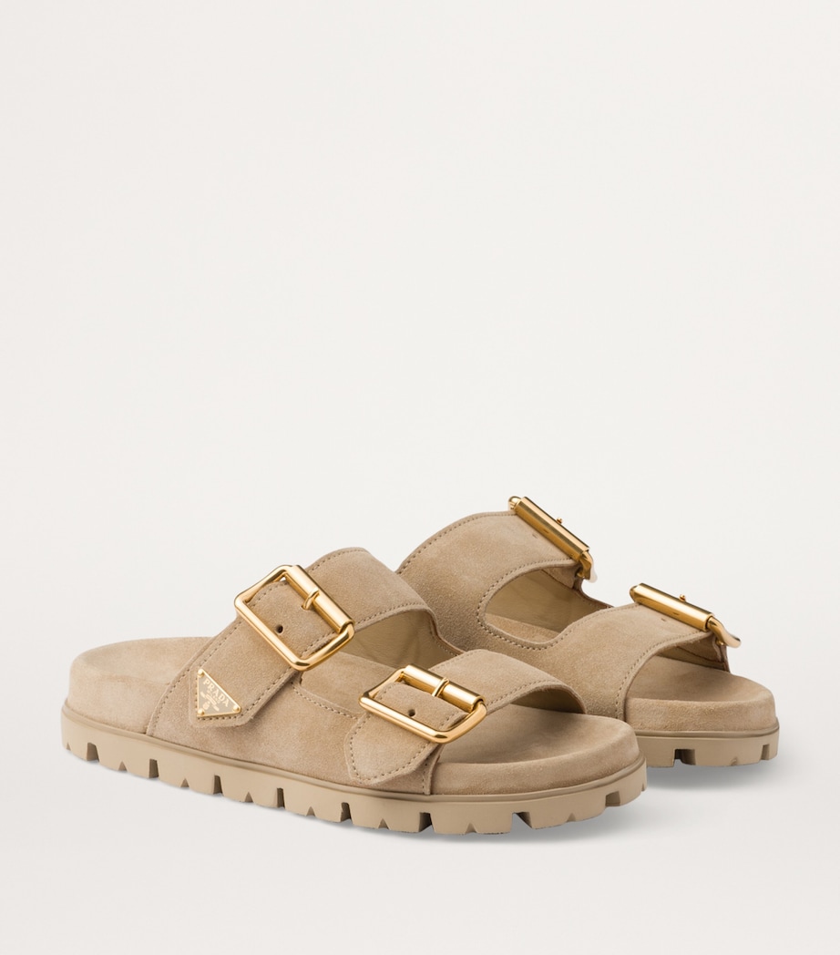 Suede Buckle Slides F0379 Image 3