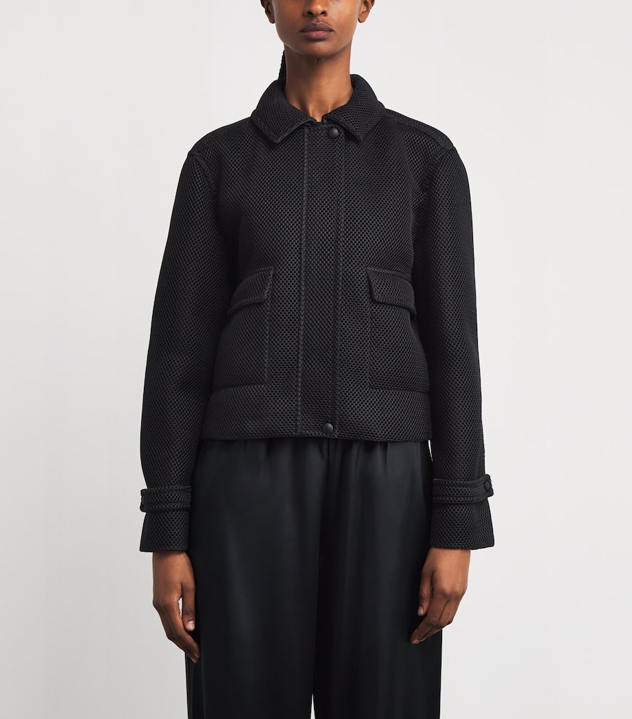 Mesh Bomber Jacket BLACK Image 3