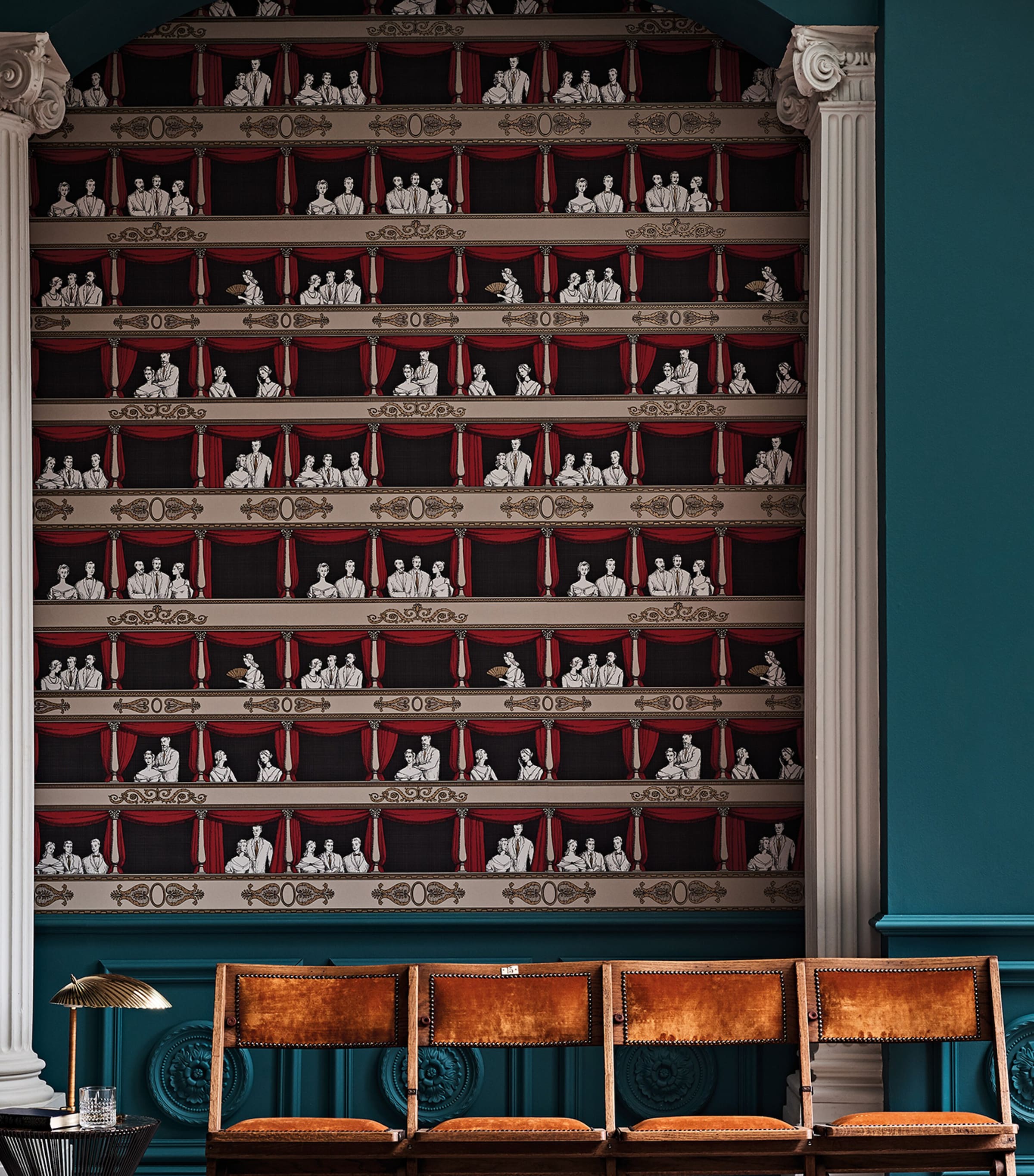 x Fornasetti Teatro Wallpaper Roll LINEN & ROUGE Image 4