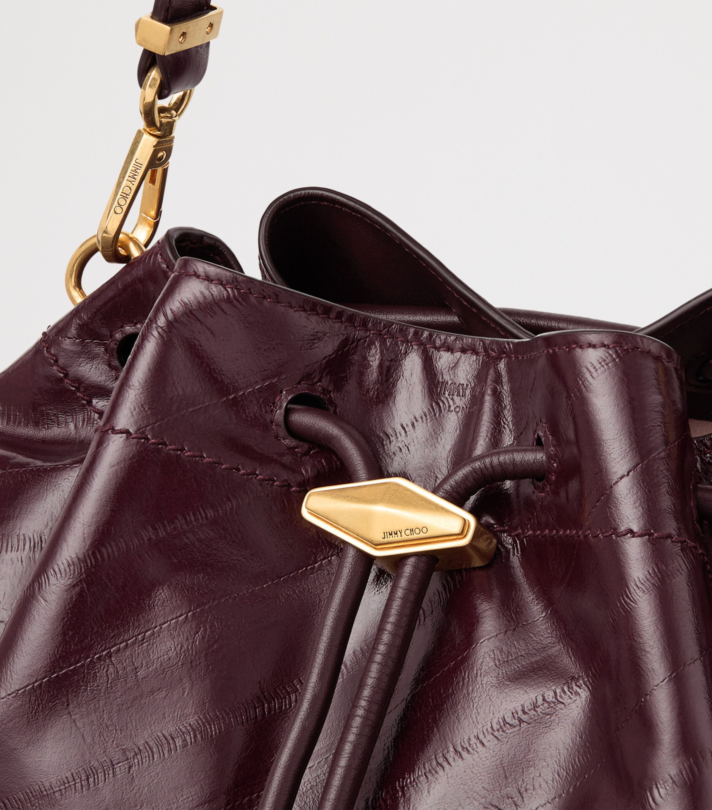 Jimmy Choo Leather Bon Bon Shoulder Bag Barolo/gold Image 5