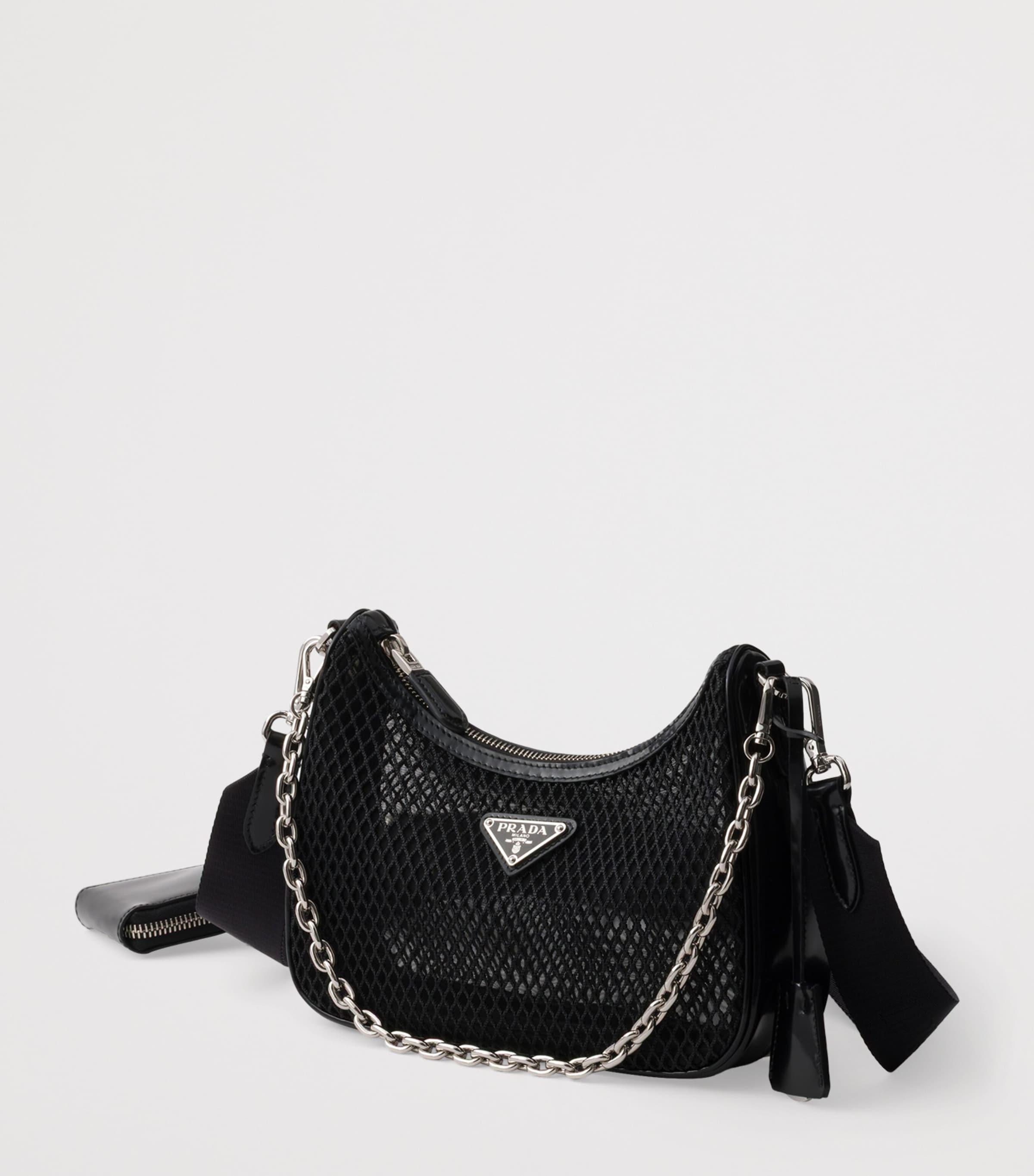 Prada Mesh Re-Edition 2005 Shoulder Bag Black Image 5