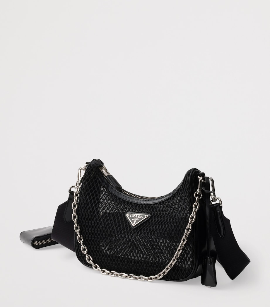 Prada Mesh Re-Edition 2005 Shoulder Bag Black Image 5