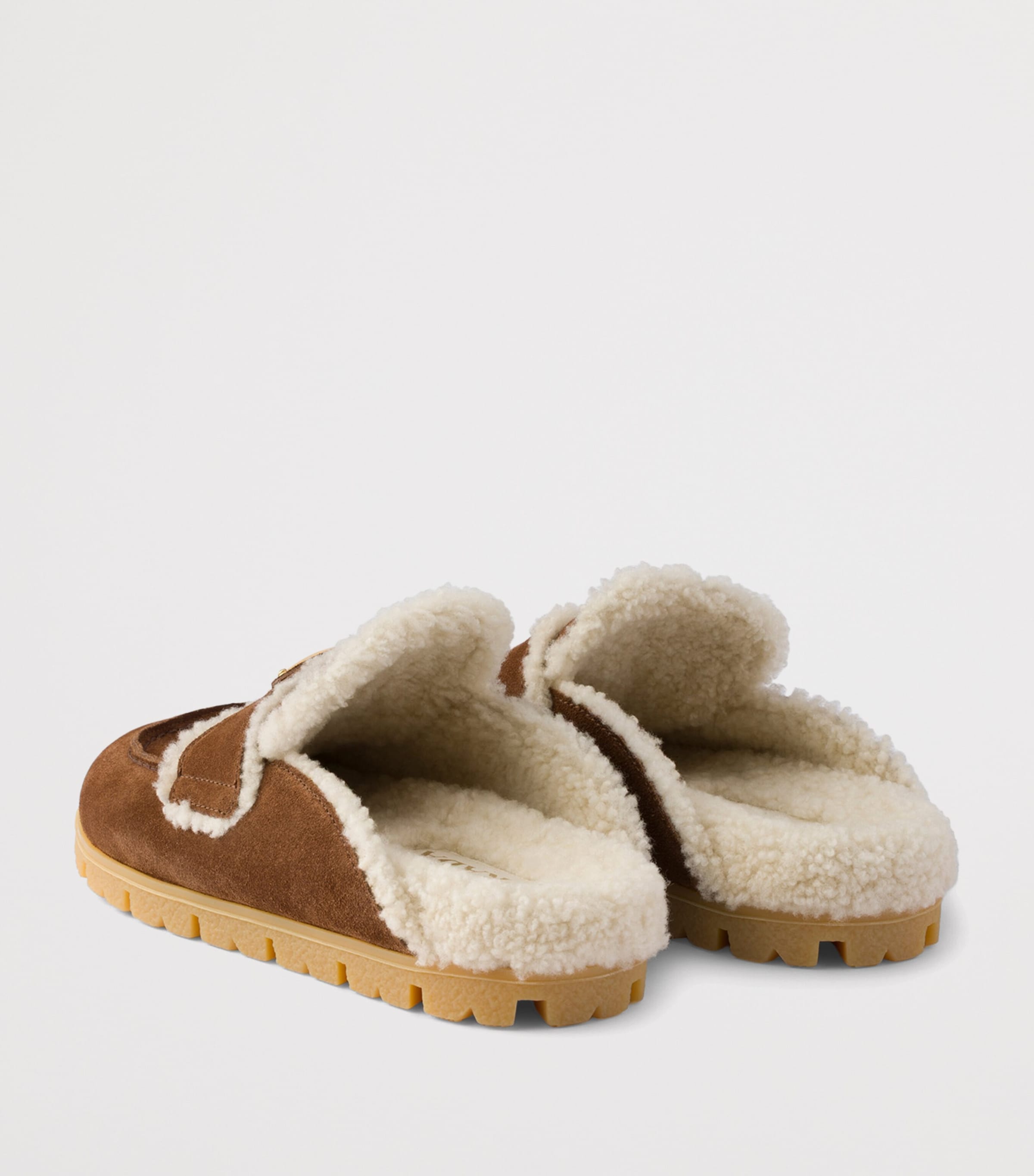 Suede Shearling-Lined Mules F0324 Image 4