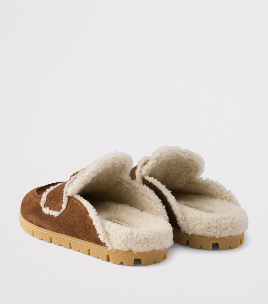 Suede Shearling-Lined Mules F0324 Image 4