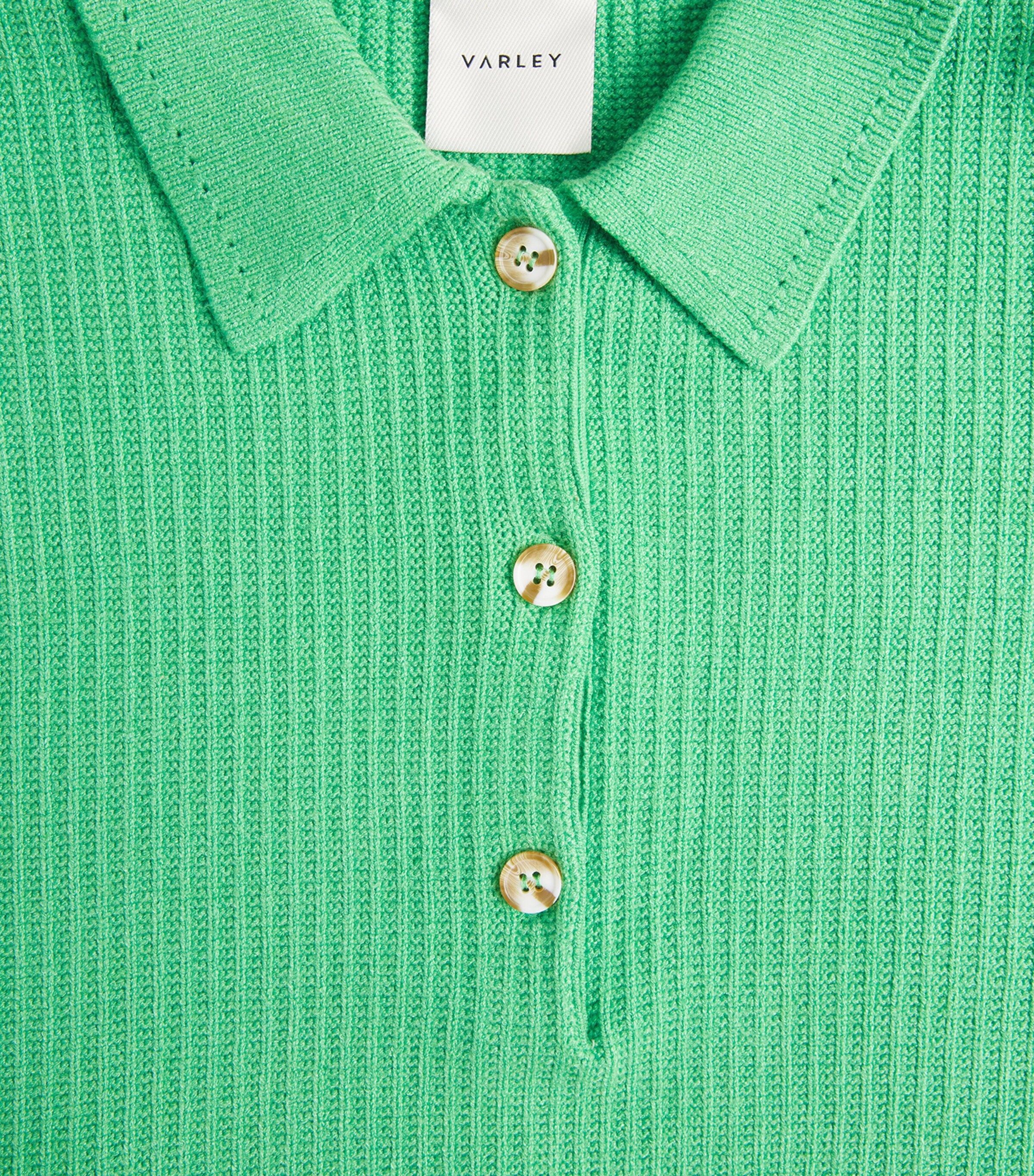 Varley Womens Knitted Marlie Polo Sweater Green Spruce Image 6