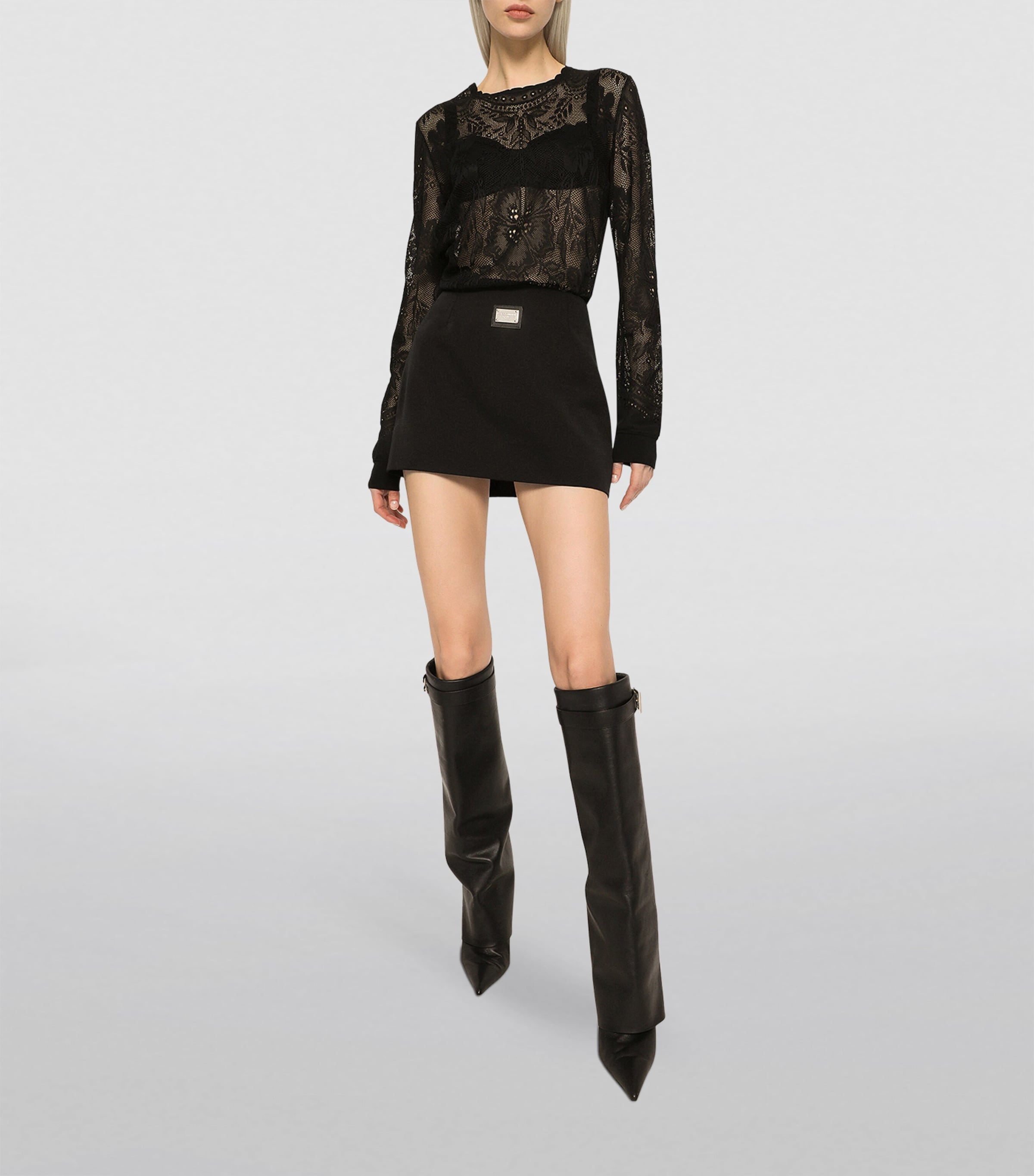 Logo-Plaque Mini Skirt N0000-BLACK Image 4