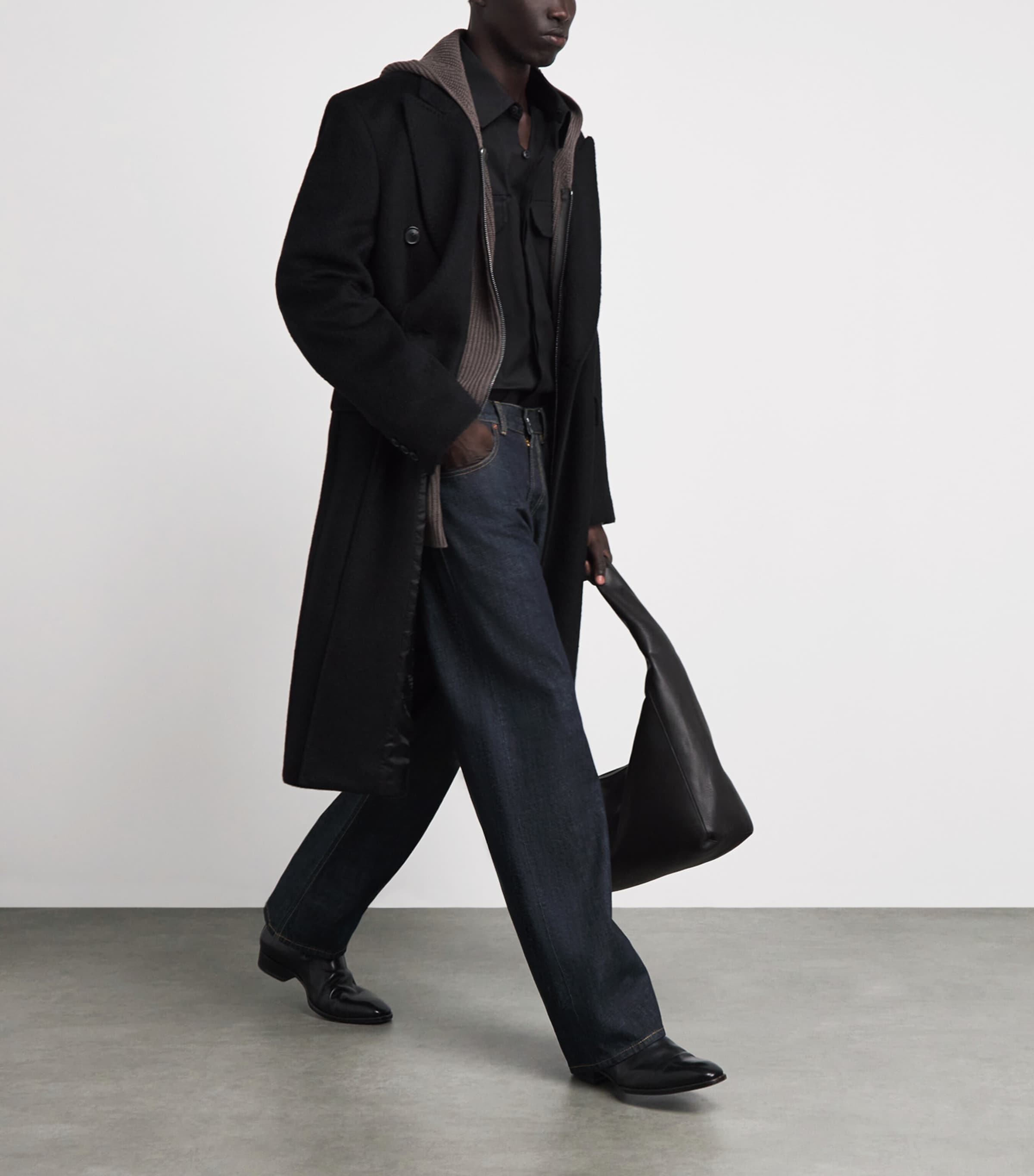 Our Legacy Mens Third Cut Wide-Leg Jeans Blue Selvedge Image 2