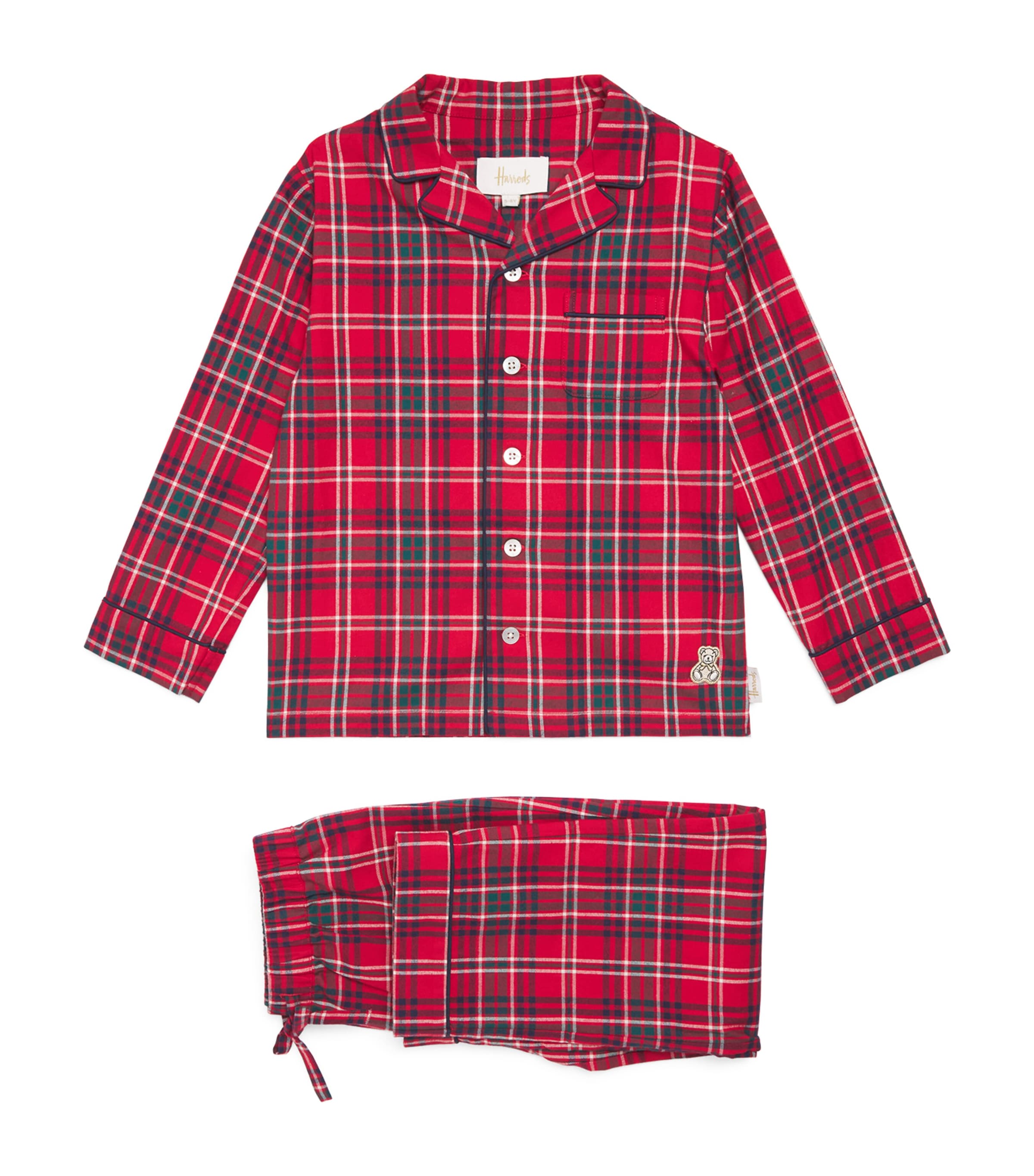 Harrods Tartan Pyjama Set (2-12 Years) Red Image 1