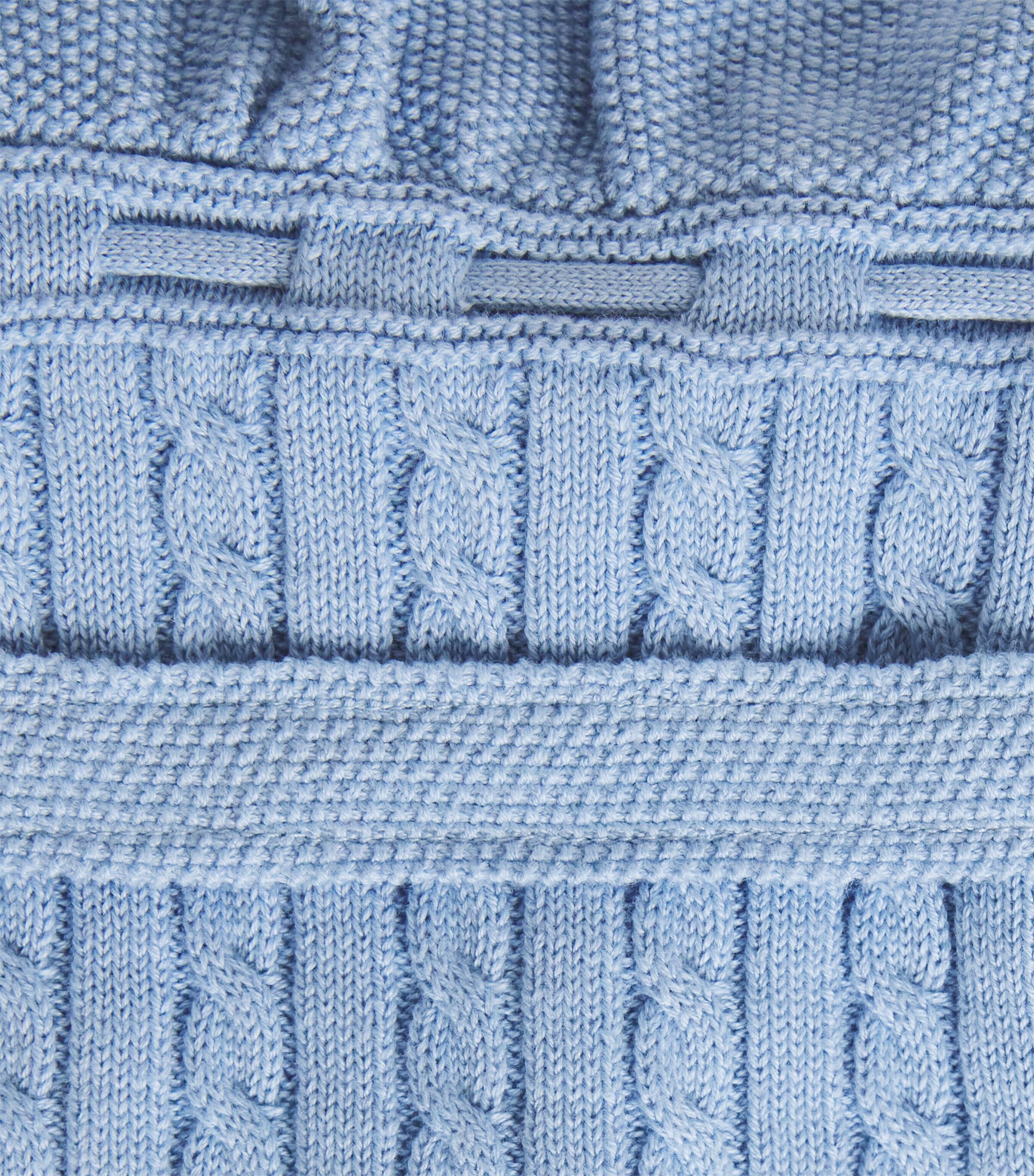 Ralph Lauren Kids Cotton Cable-Knit Top-Handle Bag Blue Image 4
