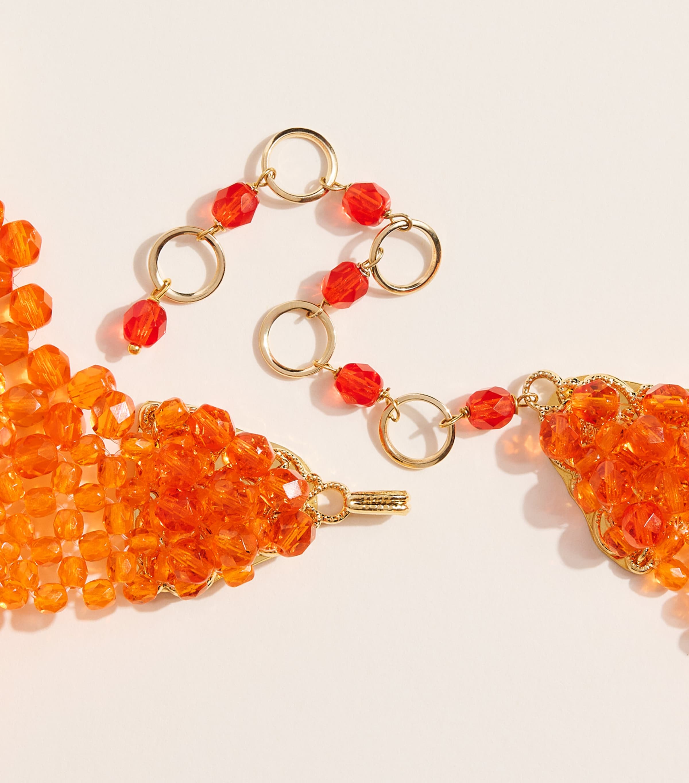 Coppola e Toppo Beaded Baroque Necklace Orange/white Image 5