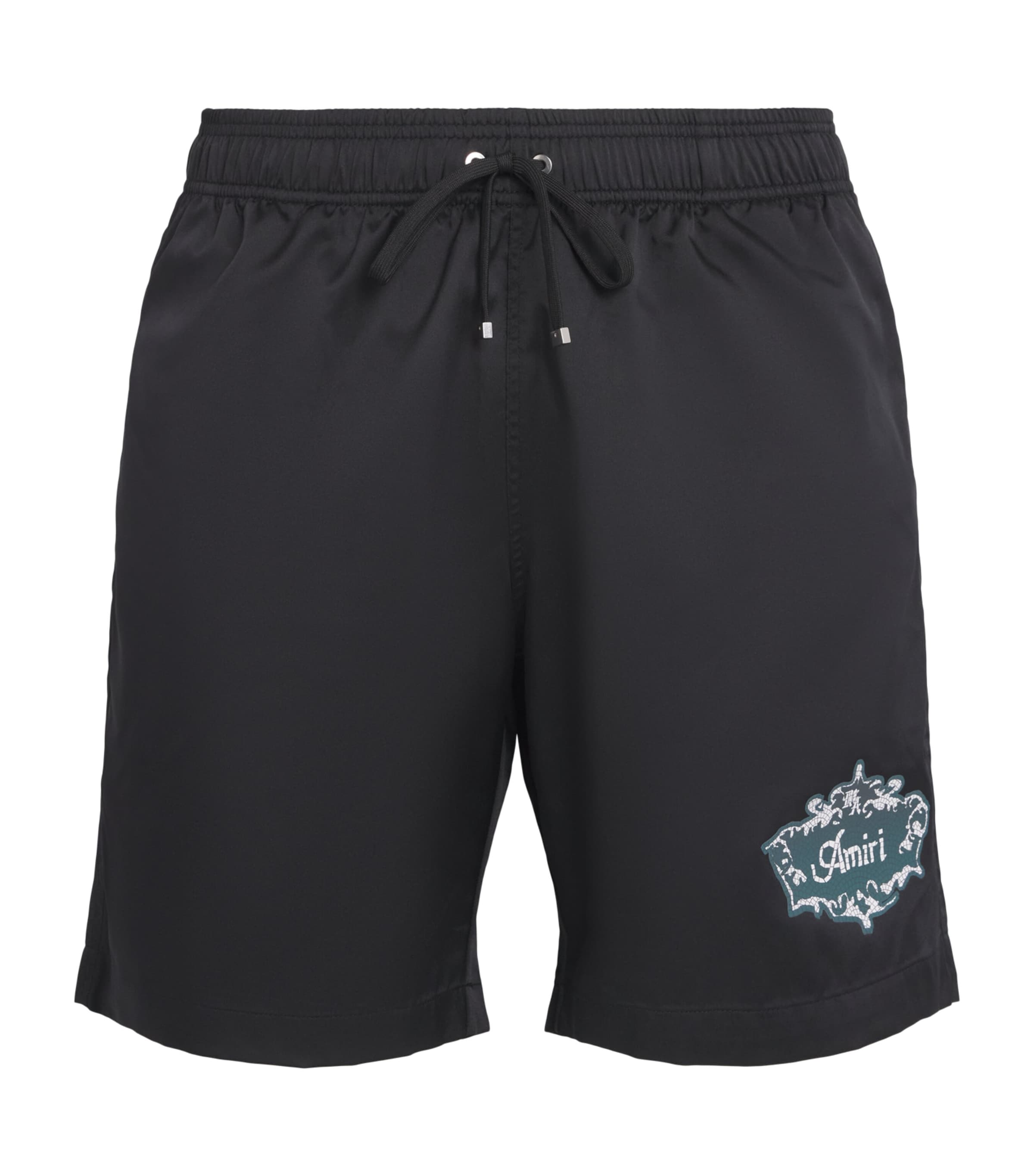 AMIRI Mens Chateau Crest Swim Shorts Black Image 1