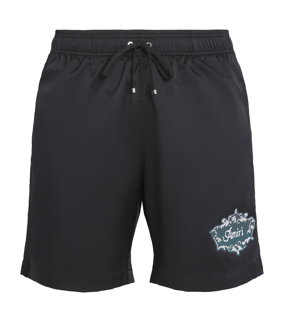AMIRI Mens Chateau Crest Swim Shorts Black Image 1