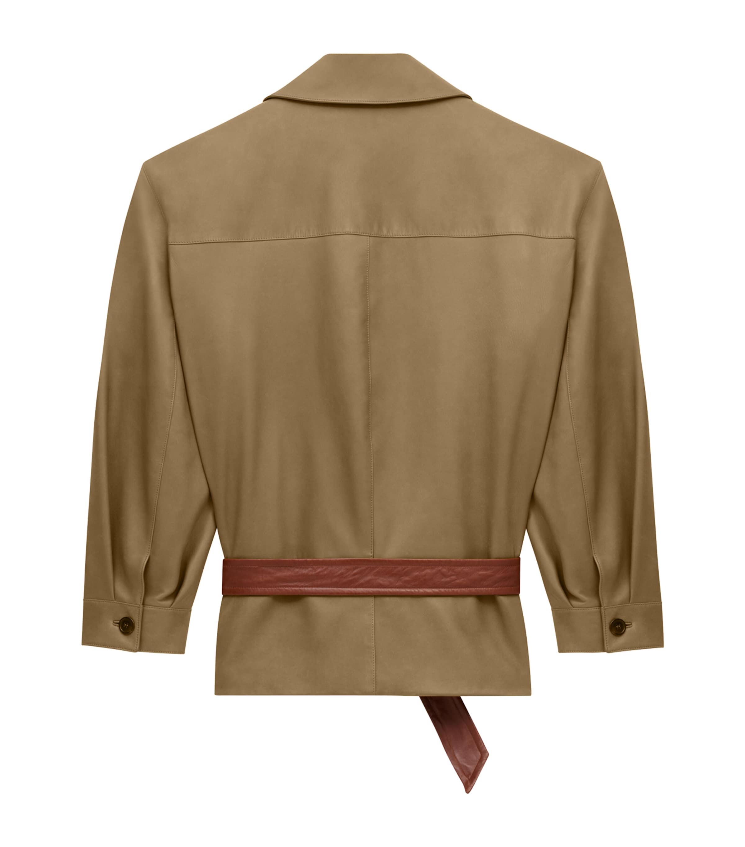 Leather Belted Shirt Jacket 3468 Image 2