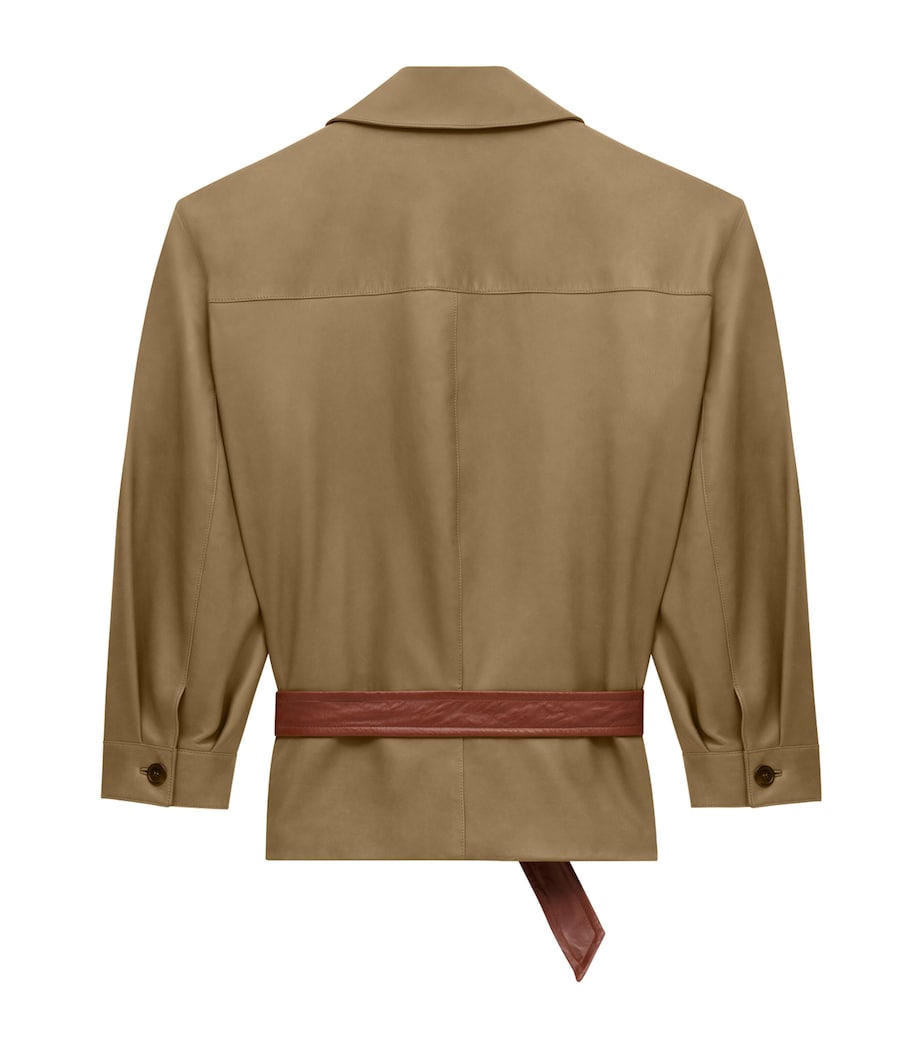 Leather Belted Shirt Jacket 3468 Image 2