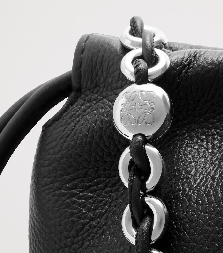 Medium Leather Flamenco Shoulder Bag BLACK Image 9