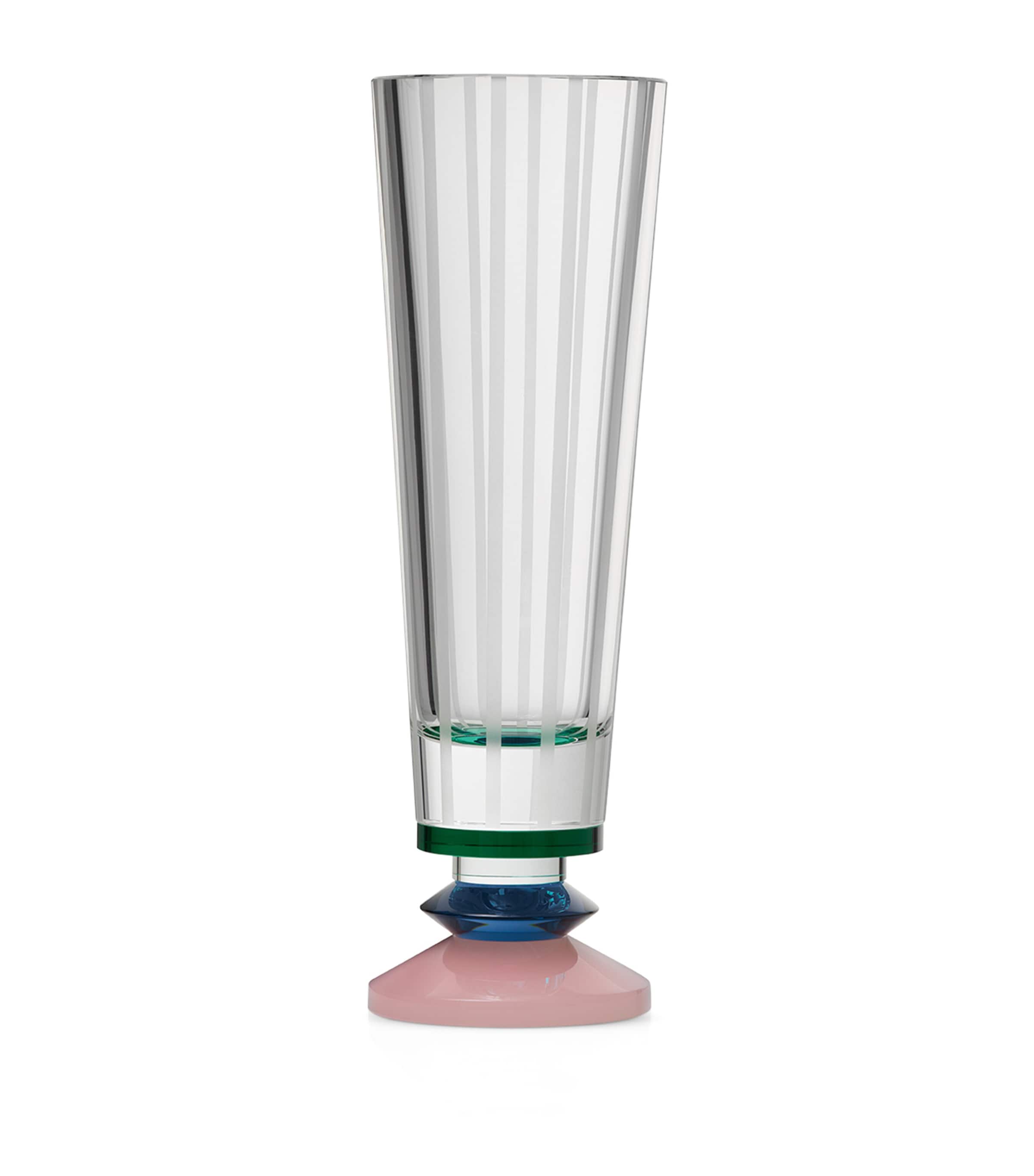 Reflections Copenhagen Crystal Amelie Vase (25cm) Clear, Teal And Rose Image 1