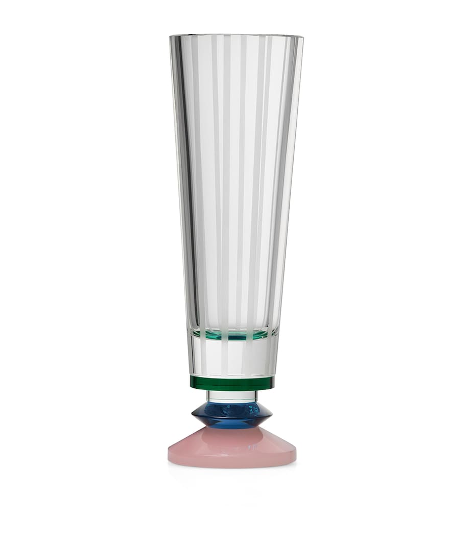 Reflections Copenhagen Crystal Amelie Vase (25cm) Clear, Teal And Rose Image 1