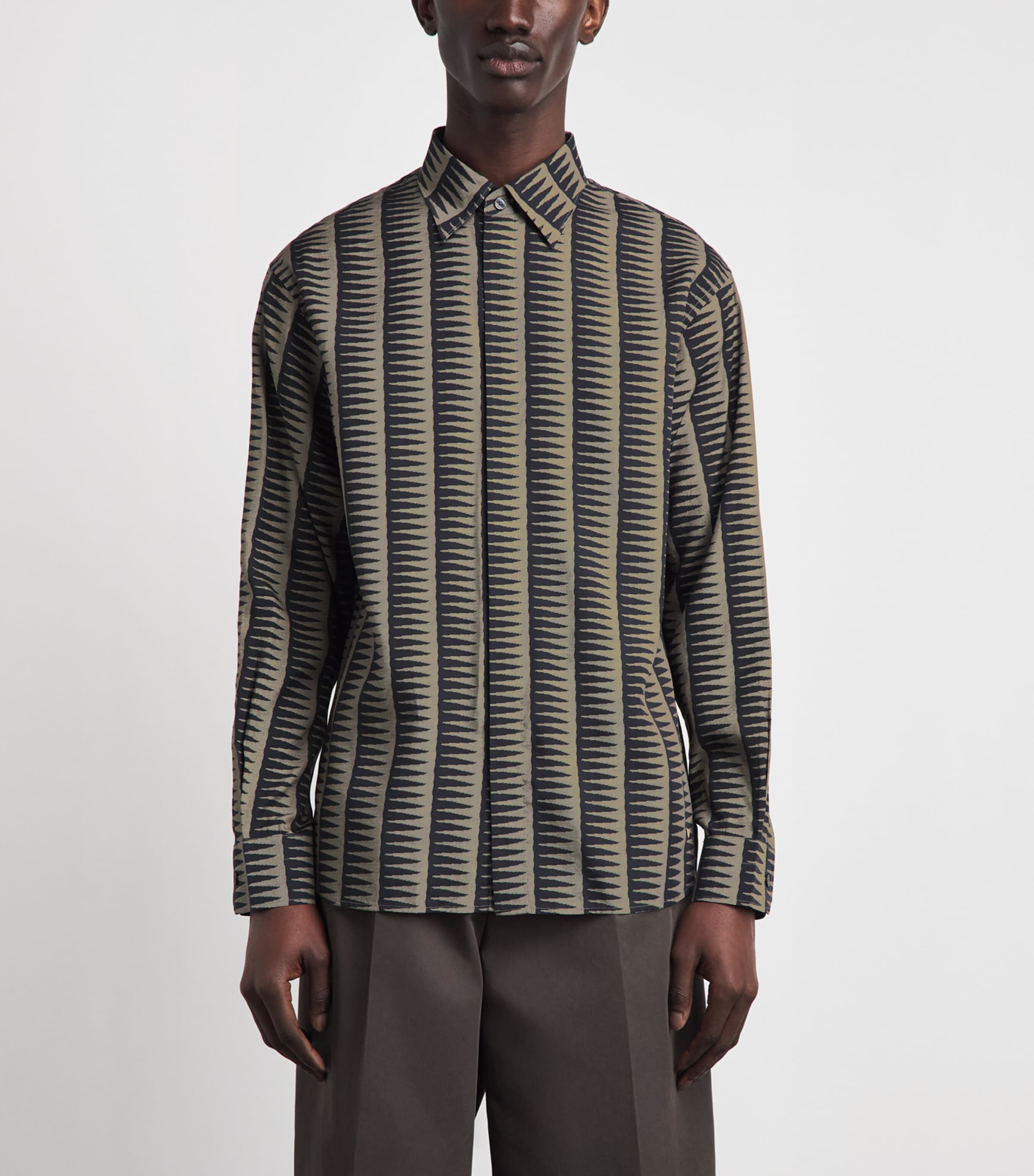 Emporio Armani Mens Printed Long-Sleeve Shirt Image 4