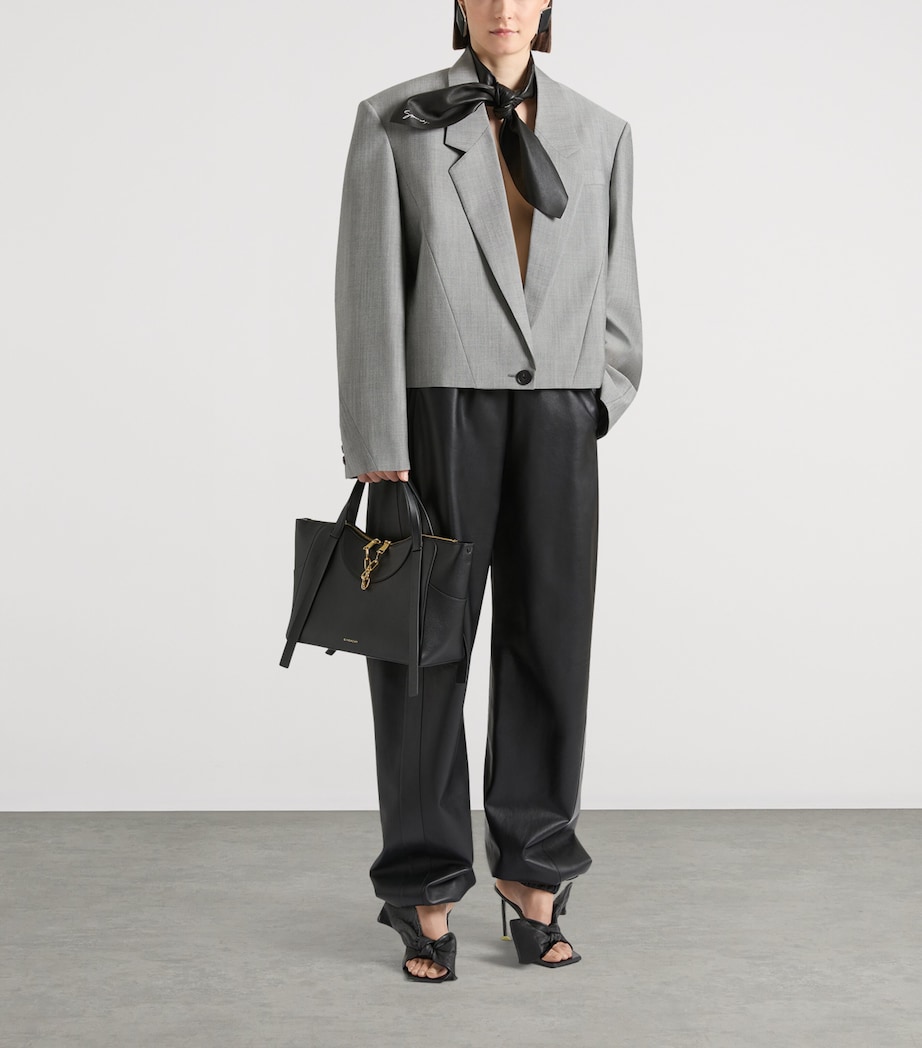 Givenchy Womens Leather Elasticated Trousers Image 2