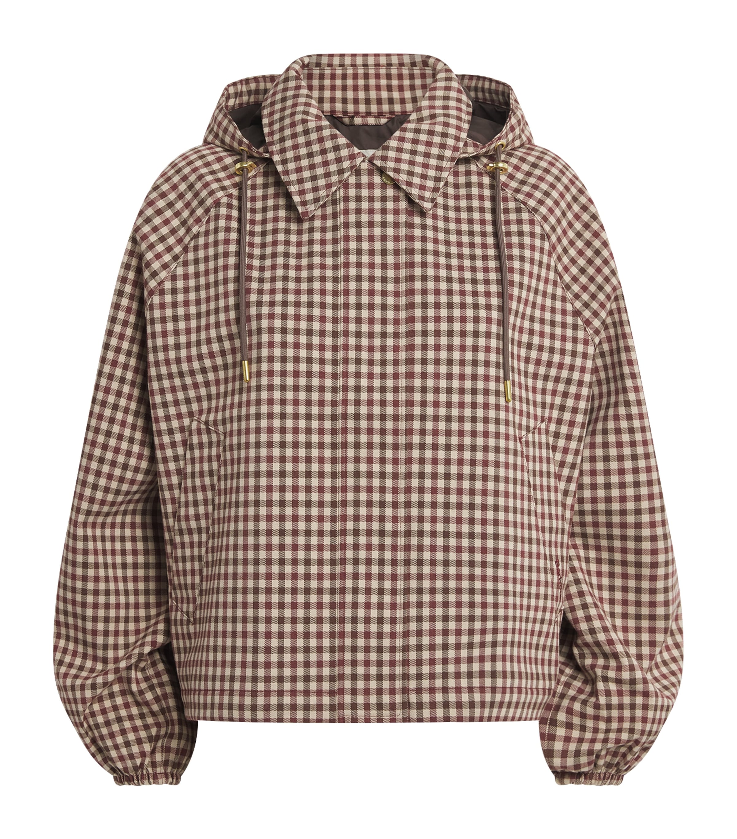Barbour Womens Showerproof Audrey Jacket Cranberry/brwn Gnghm Image 1