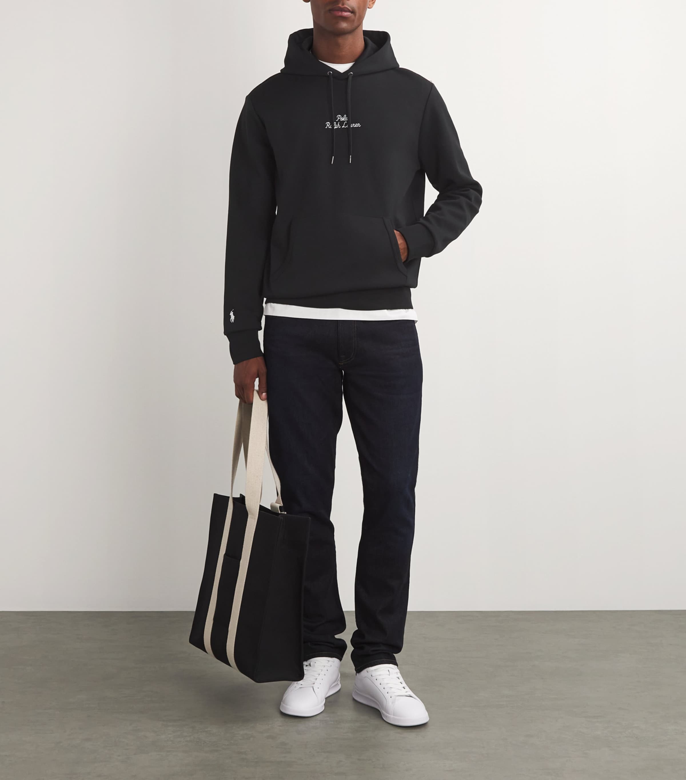 Polo Ralph Lauren Mens Chain Logo Hoodie Black Image 2