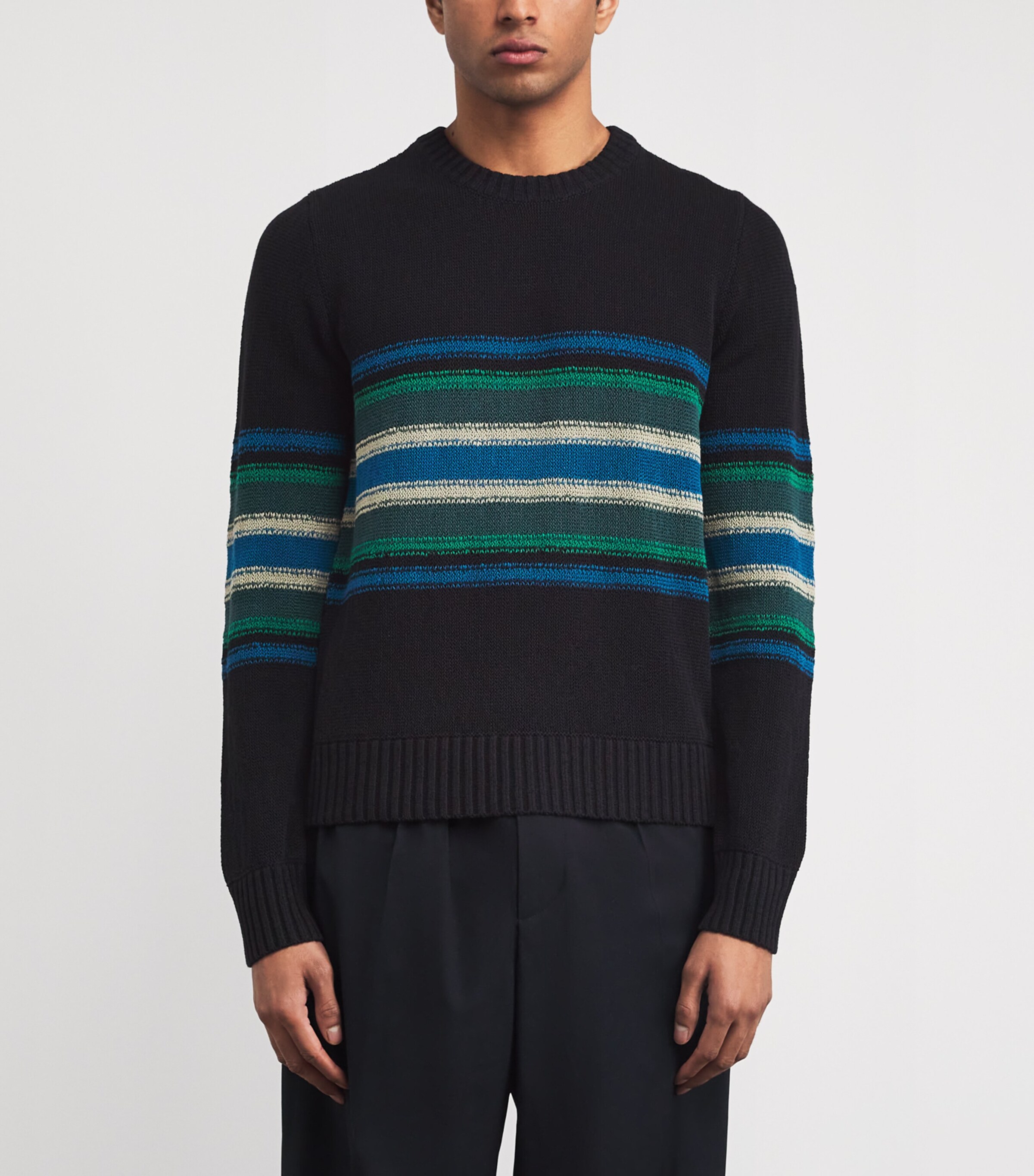 Craig Green Mens Tape-Knit Stripe Sweater Black Multi Image 3