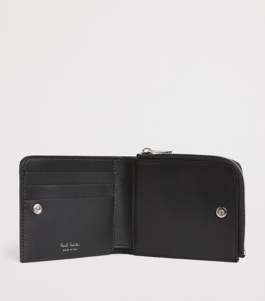 Leather Signature Stripe Bifold Wallet 79_BLACK Image 2
