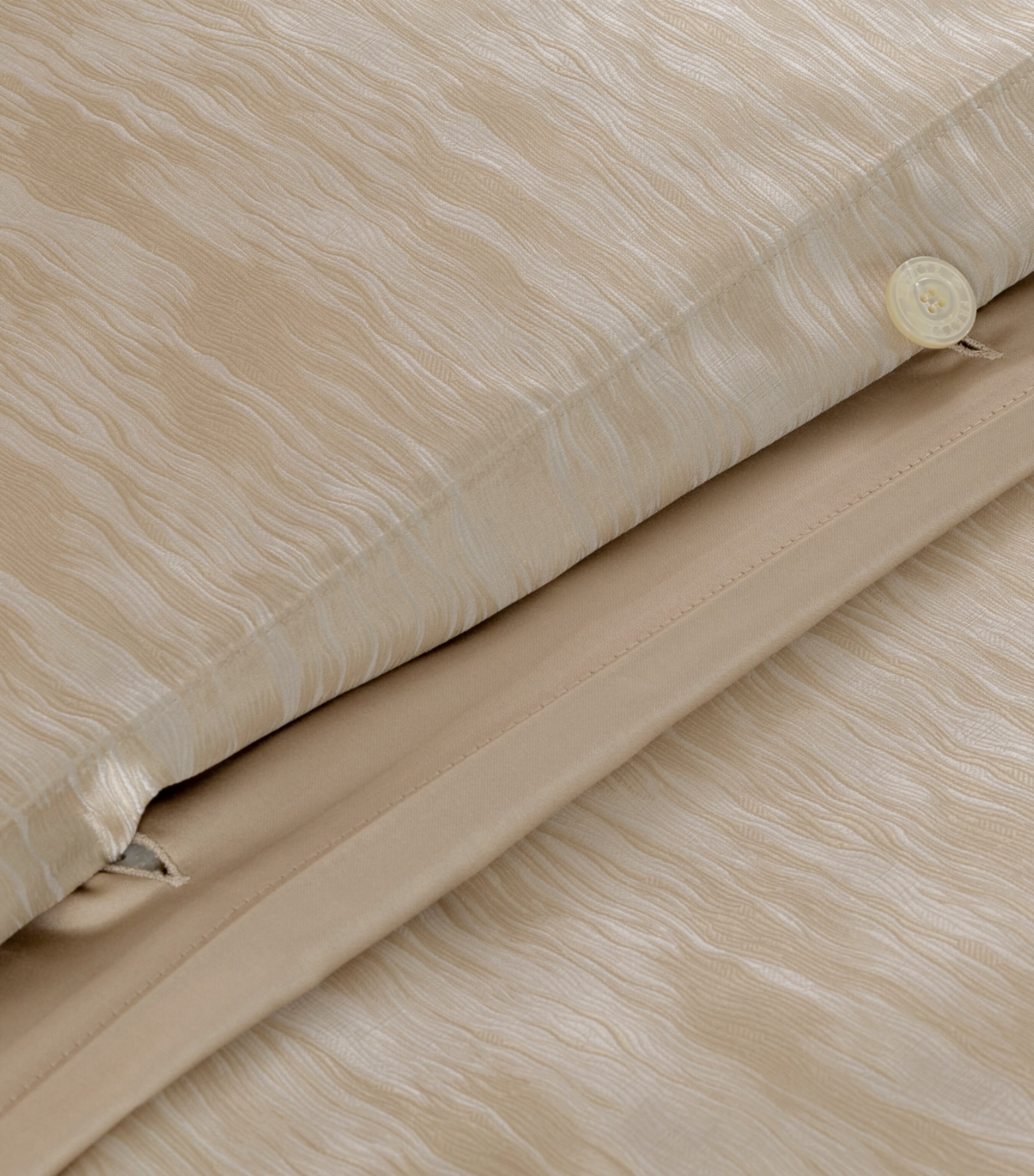 Frette Silk Luxury Sway Queen Duvet Cover (240cm x 220cm) Milk/golden B Image 4