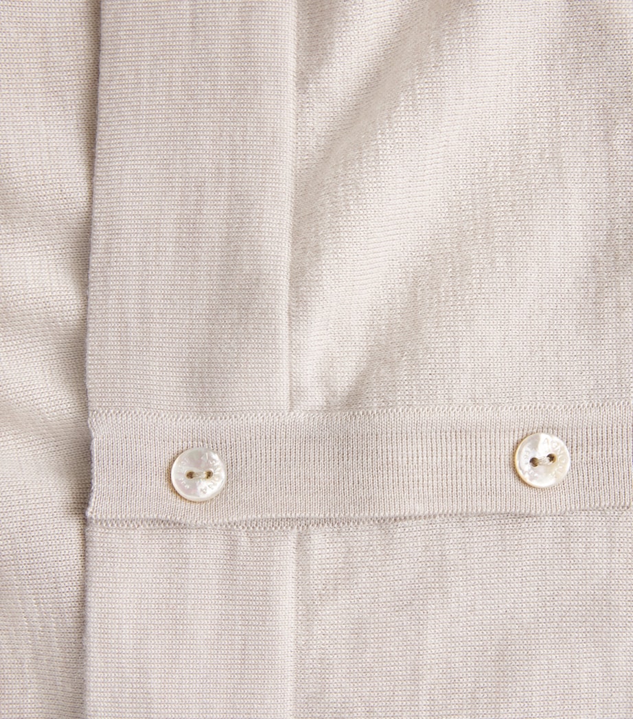 Agnona Womens Wool-Silk-Cashmere Cardigan Beige Greige Image 6