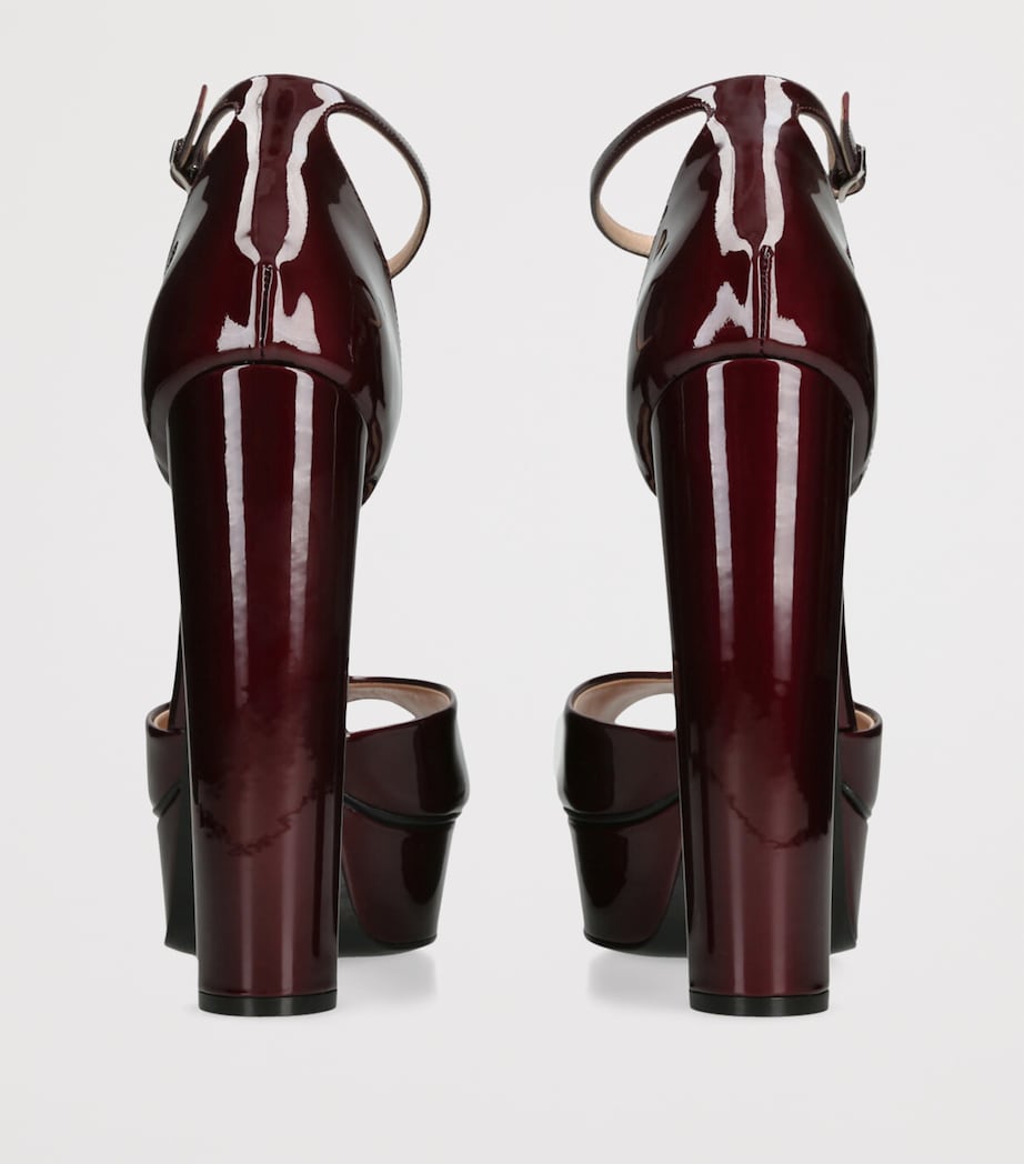 Patent Leather Flora Platform Heels 140 WINE Image 2