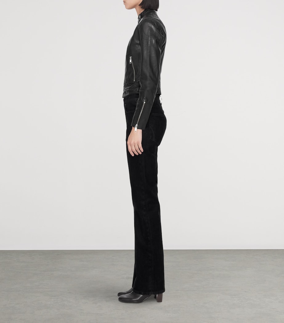 AllSaints Womens Comet Leather Jacket Black Image 8