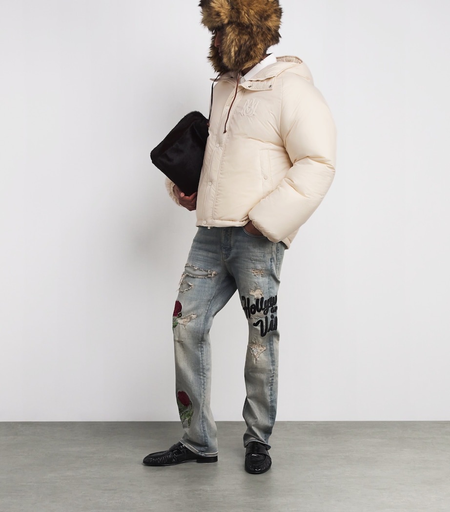 Down Logo-Detail Unchanneled Puffer Jacket ALABASTER Image 2