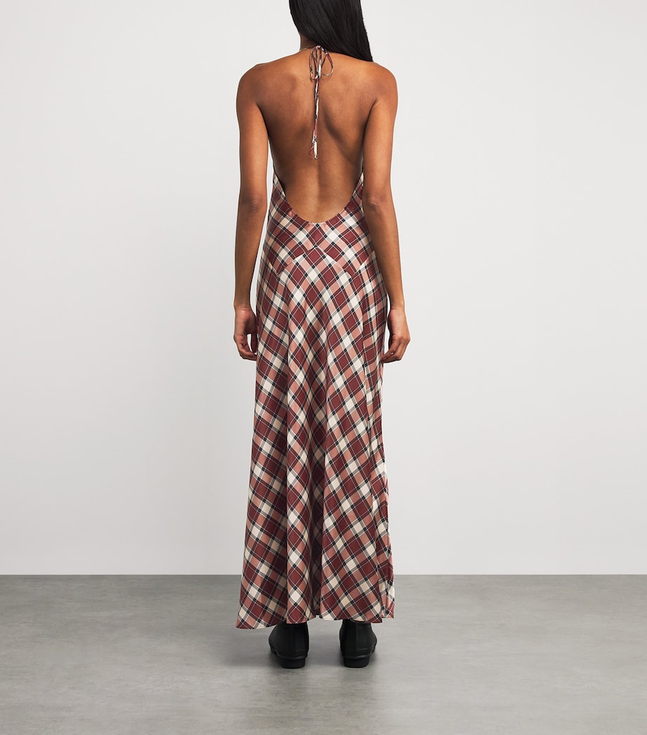 Silk Plaid Maxime Maxi Dress NORFOLK PLAID Image 3